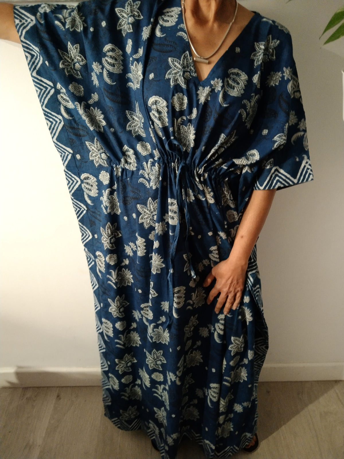 Indigo kaftan,organic caftan,resort wear,loungewear,gifts for her,boho dress,plus size dress,caftan,cotton dress
