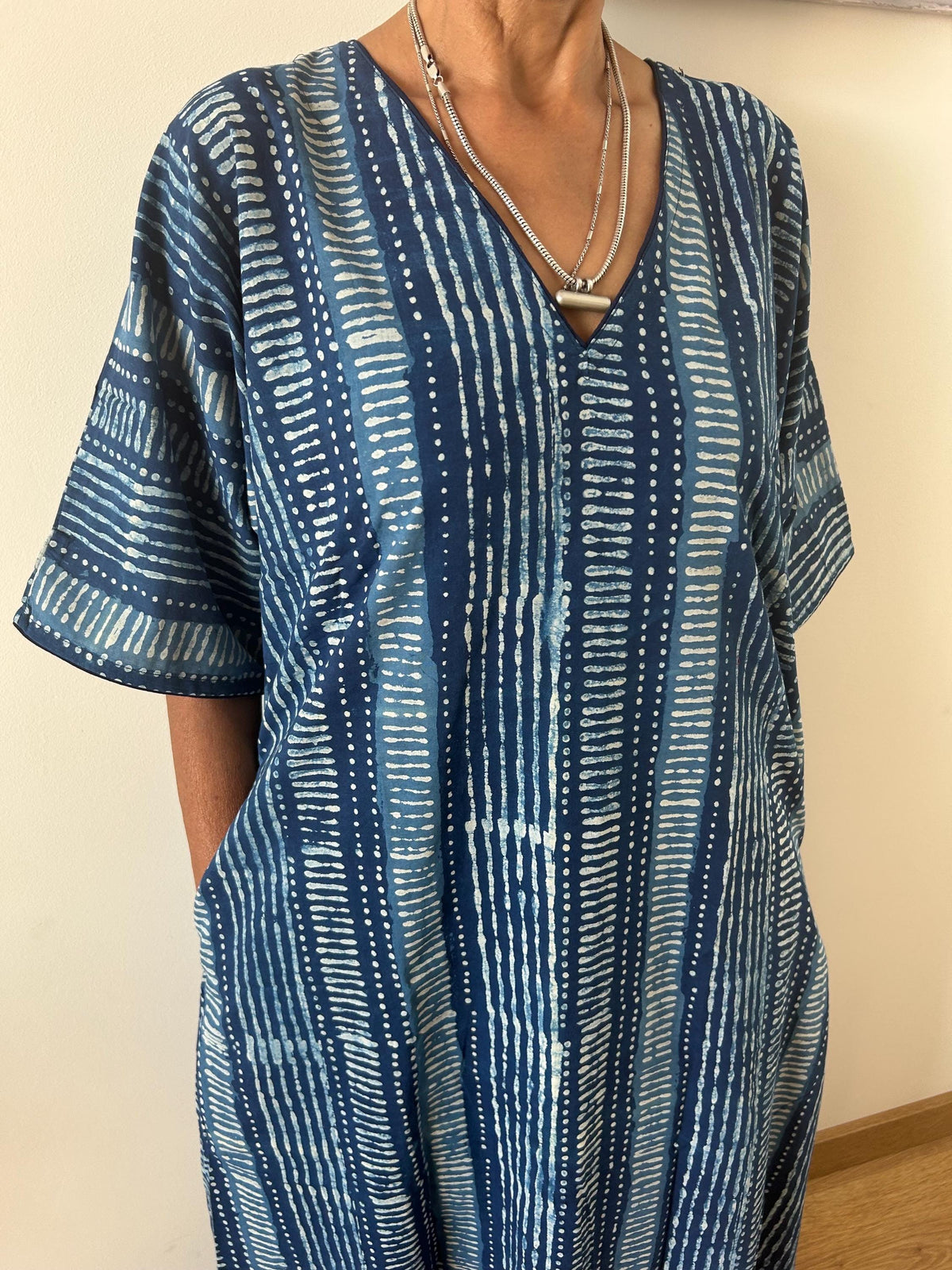 Organic cotton kaftan,caftan, resort wear,loungewear,gifts for her,boho dress,a line dress,block print dress