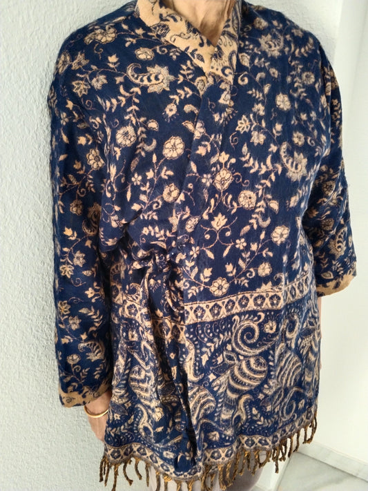 Winter wool top, loungewear,wool wrap tunic,spring jacket,gifts for her,boho tunic,wool wrap top