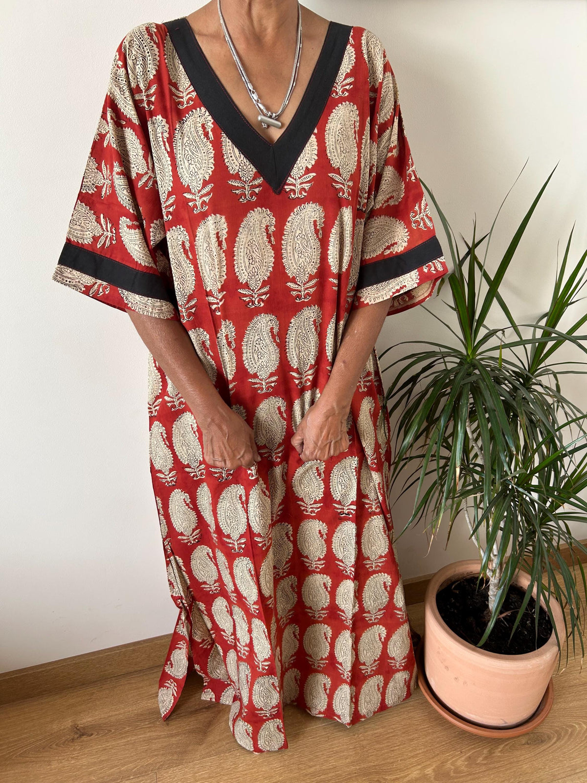 Maroon paisley cotton kaftan,caftan, resort wear,loungewear,gifts for her,boho dress,a line dress,block print dress