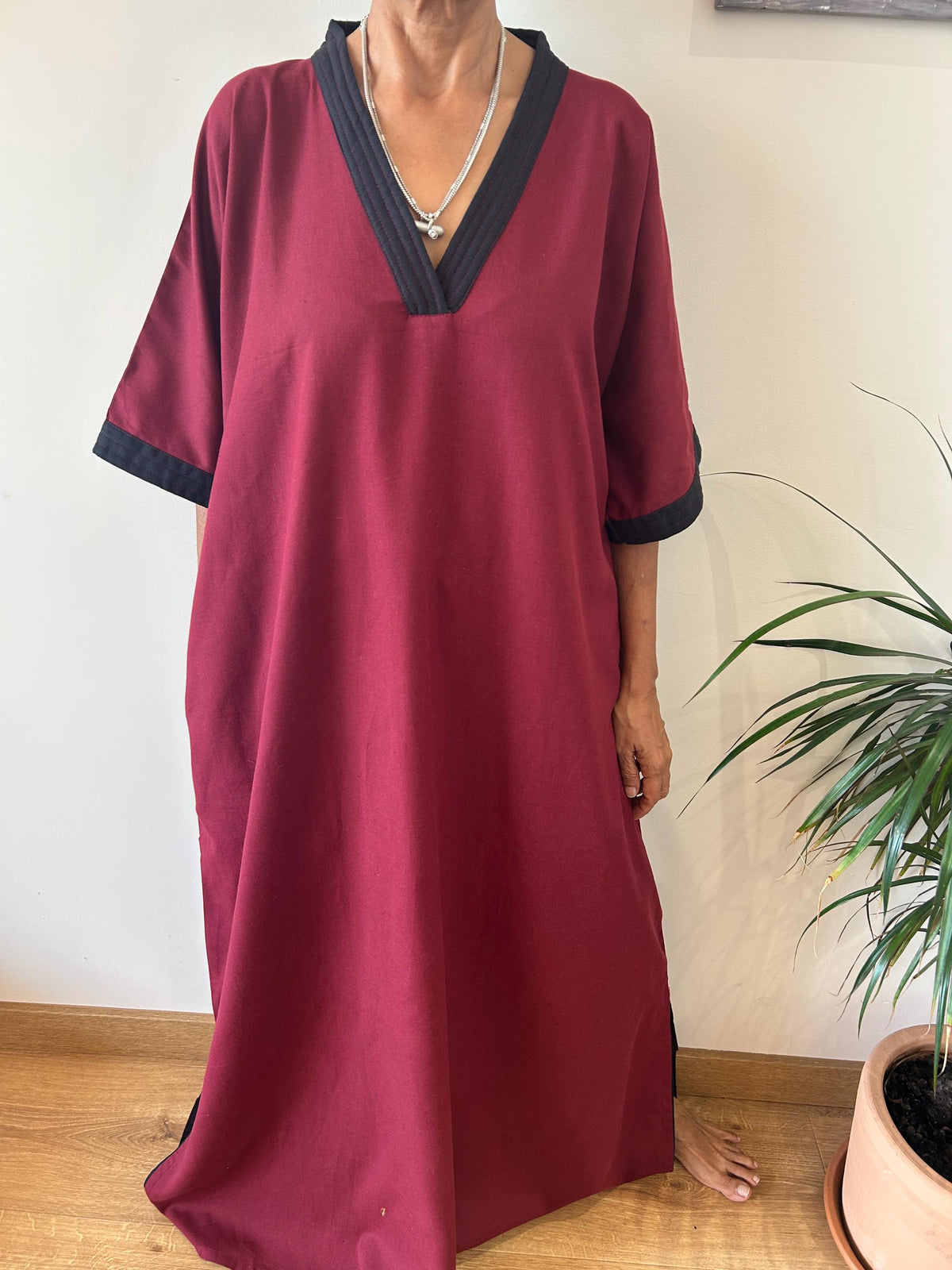 Maroon cotton kaftan,caftan, resort wear,loungewear,gifts for her,boho dress,a line dress,block print dress