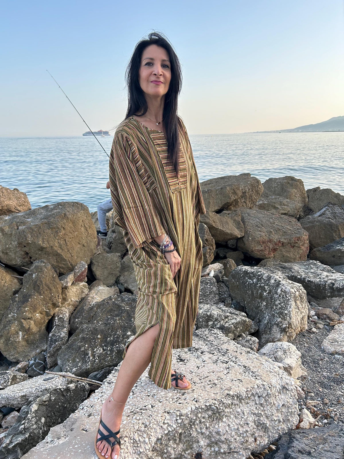 Organic cotton kaftan,caftan, resort wear,loungewear,gifts for her,boho dress,a line dress,block print dress