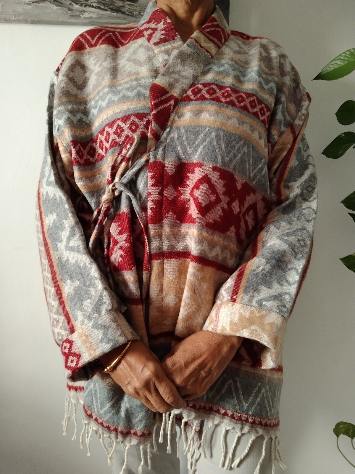 Wool wrap top,wool wrap tunic,winter robe,winter top,gifts for her, Christmas gifts,boho robe