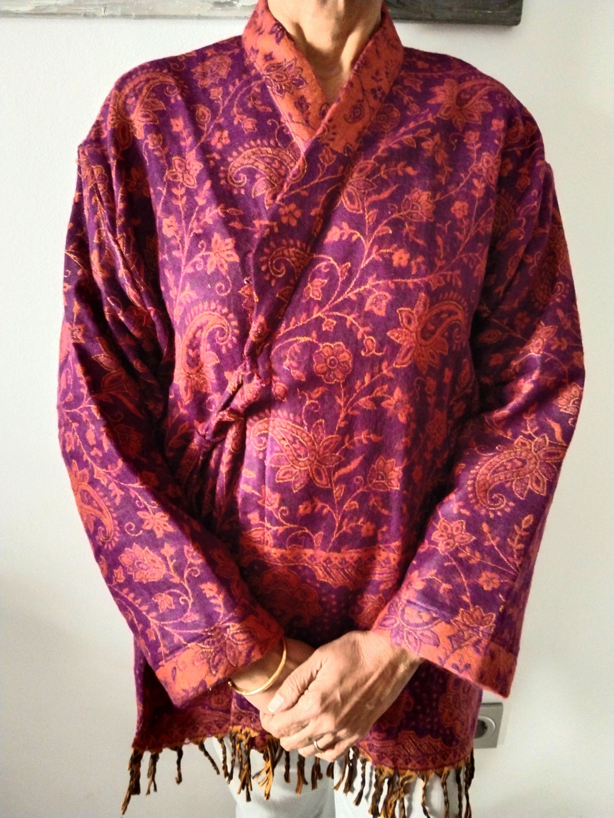 Wool blend tunic,wool cover up,wool jacket,gifts for her,boho robe,gifts for her
