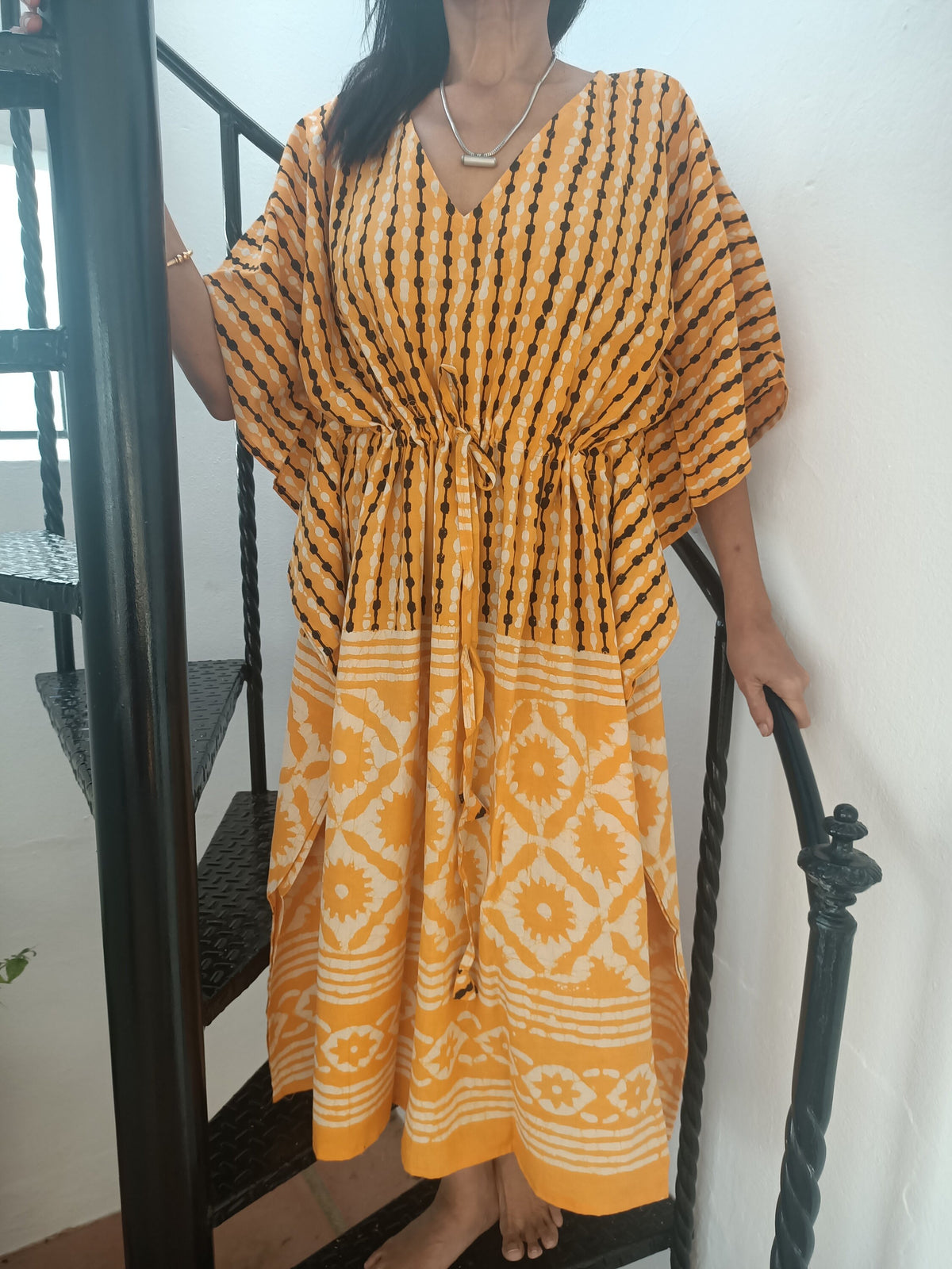 New colours  added Midi kaftan,Block print kaftan,caftan,Cotton caftan,Gifts for her,Boho dress,Plus size dress,