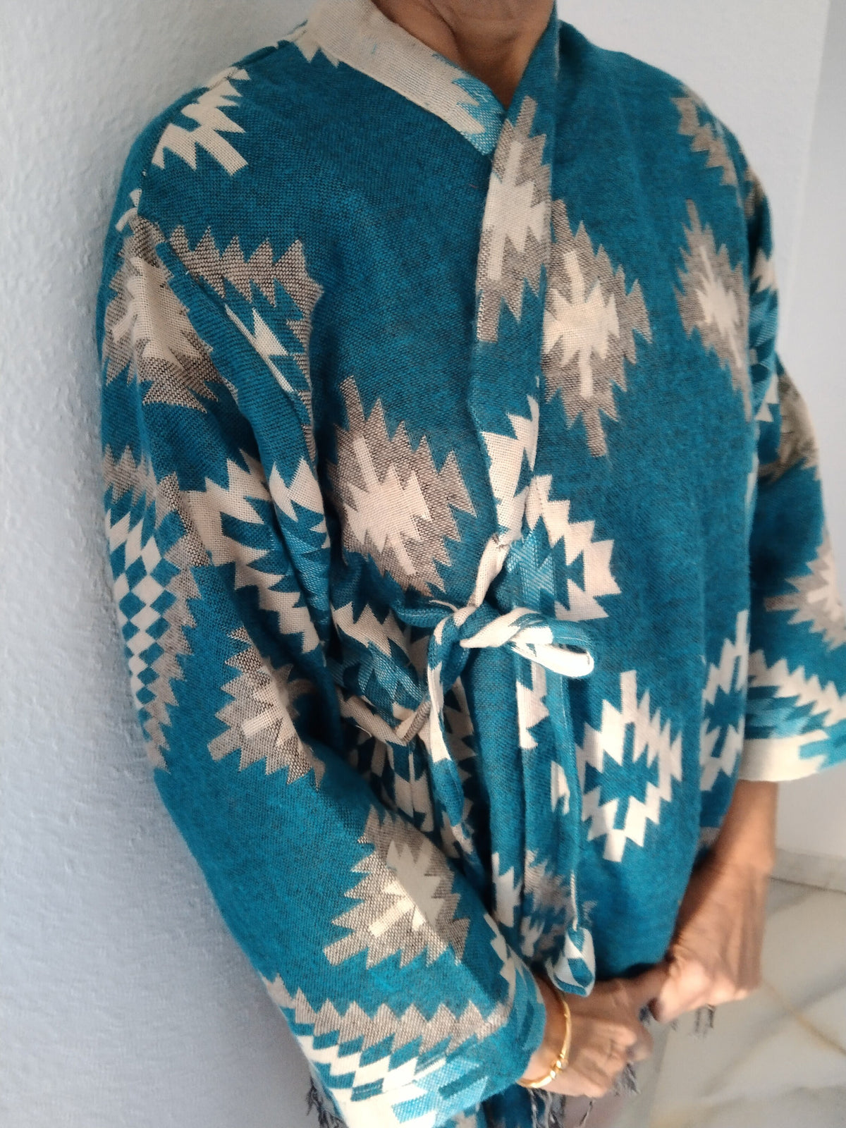 Unisex wool wrap tunic, loungewear,winter wrap tunic,gifts for her,gifts for him,boho tunic