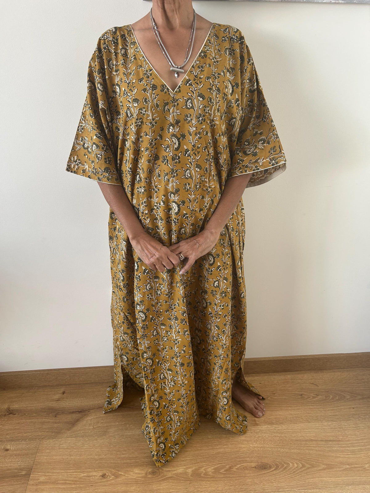 Floral cotton kaftan,caftan, resort wear,loungewear,gifts for her,boho dress,a line dress,block print dress