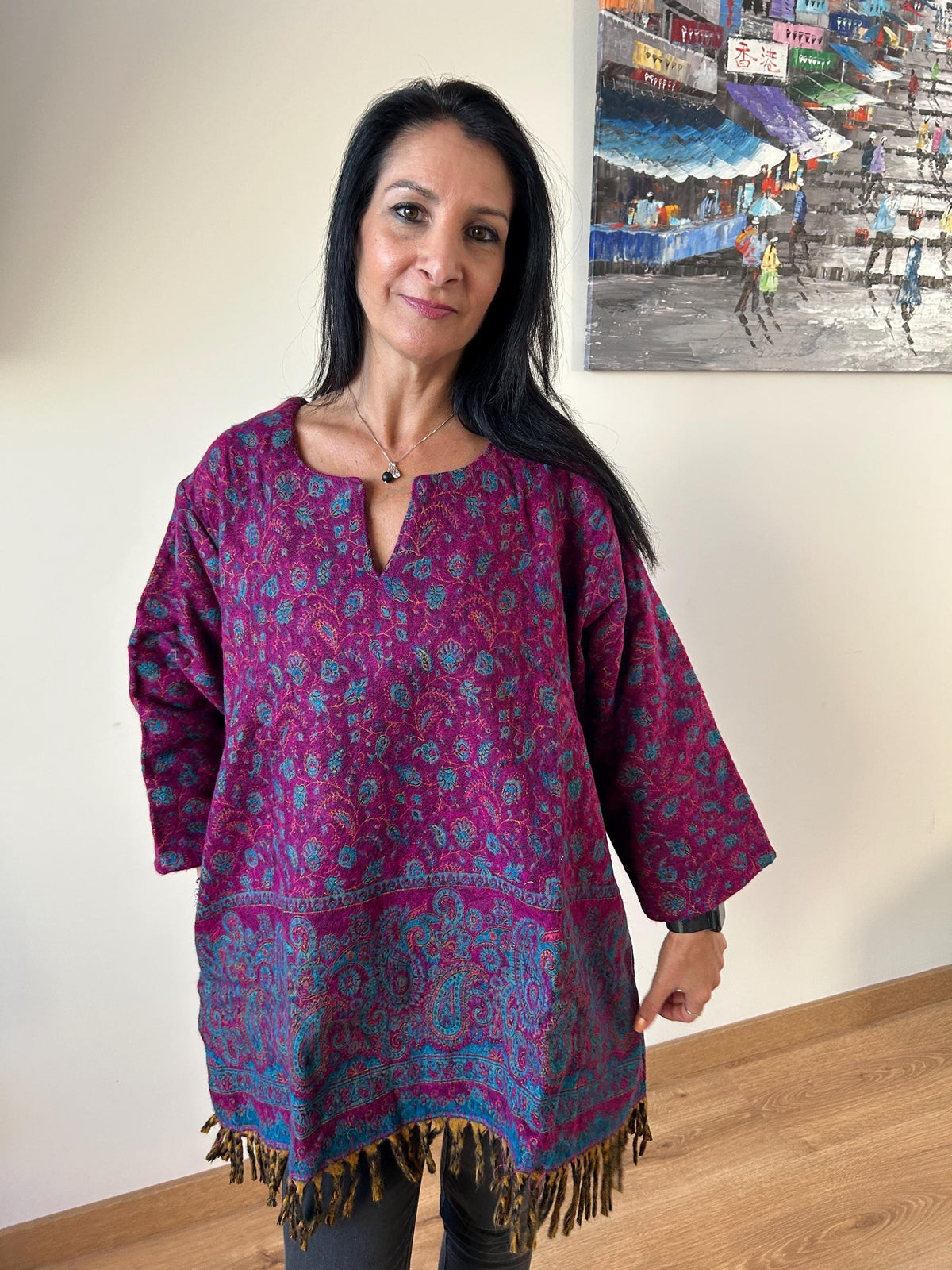 Wool kurti,winter tunic,gifts for her,resort wear,Christmas gift,mom postpartum gift,resort wear,winter kurti,boho winter tunic