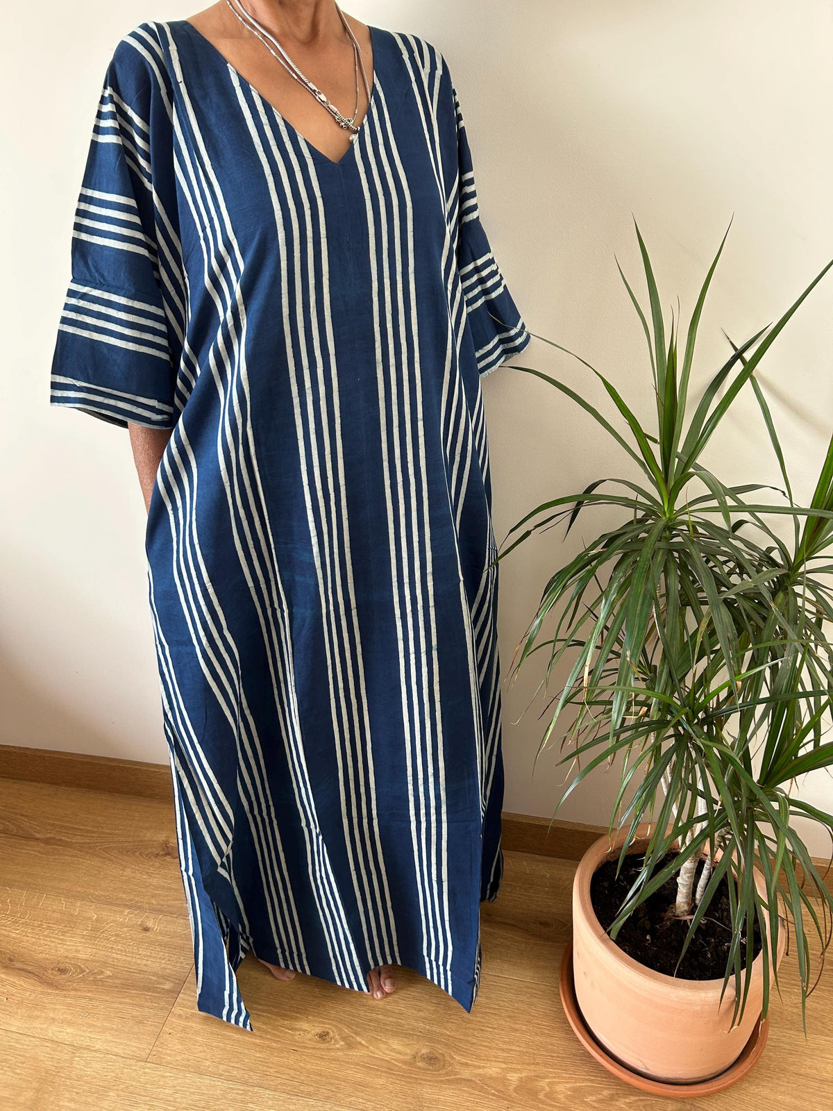 Indigo cotton kaftan,caftan, resort wear,loungewear,gifts for her,boho dress,a line dress,block print dress