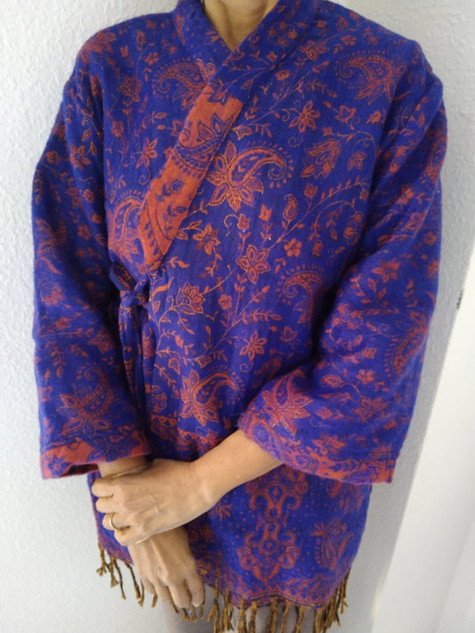 Unisex winter wool wrap, loungewear,wool tunic, loungewear, spring jacket