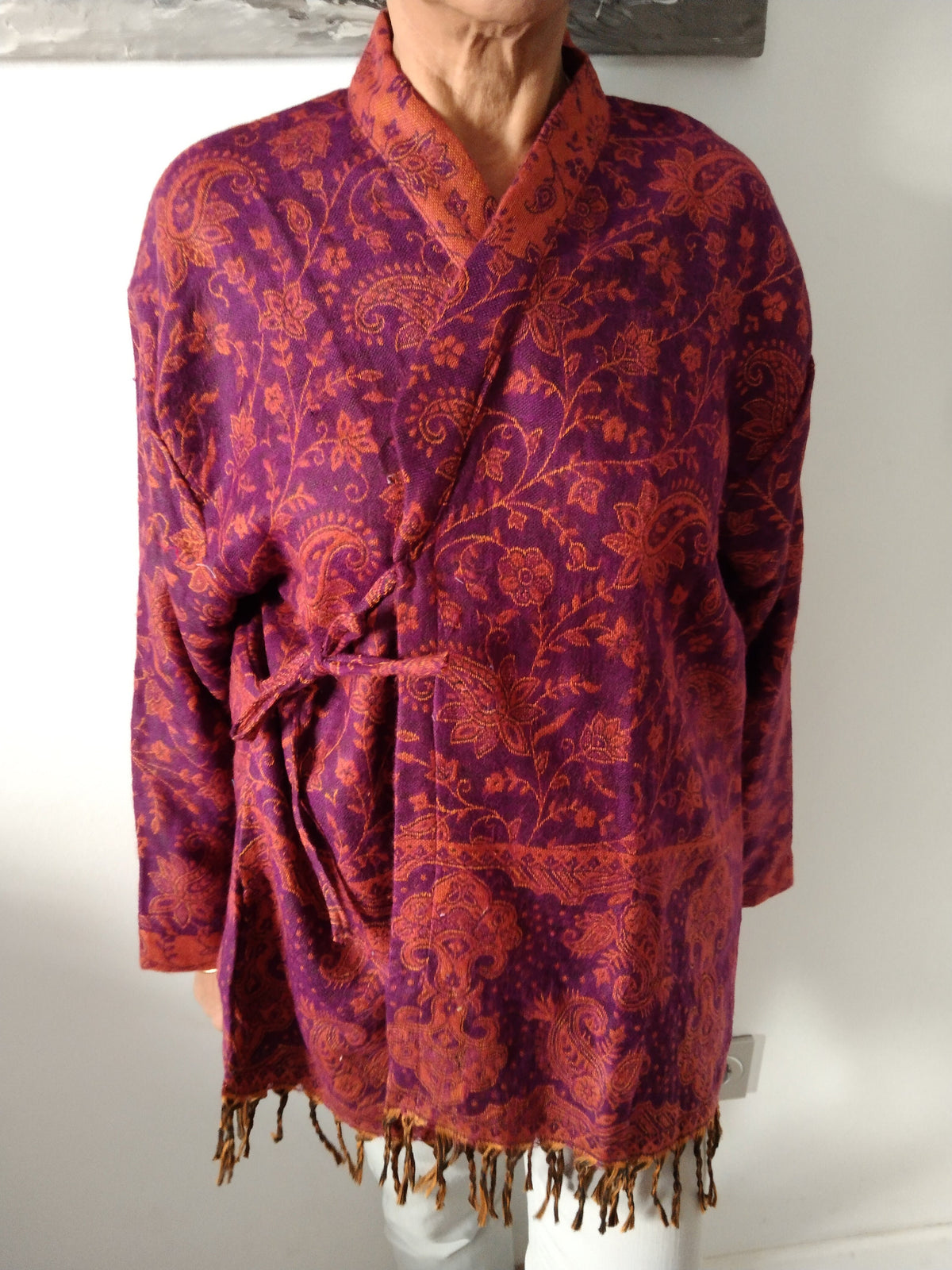 Wool blend tunic,wool cover up,wool jacket,gifts for her,boho robe,gifts for her