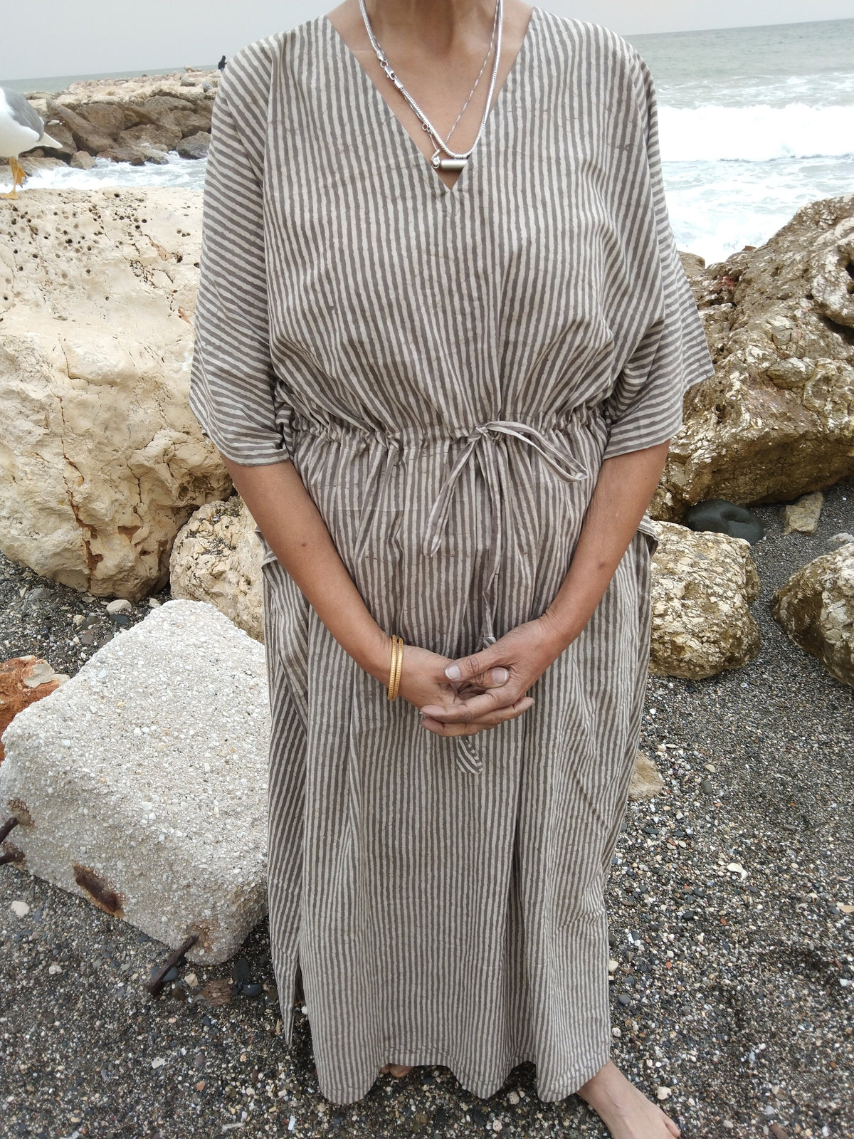 Striped Cotton kaftan,gifts for her,resort wear,beachwear,swim cover up,mother's day gift,mom postpartum gift,maternity dress,gifts for her