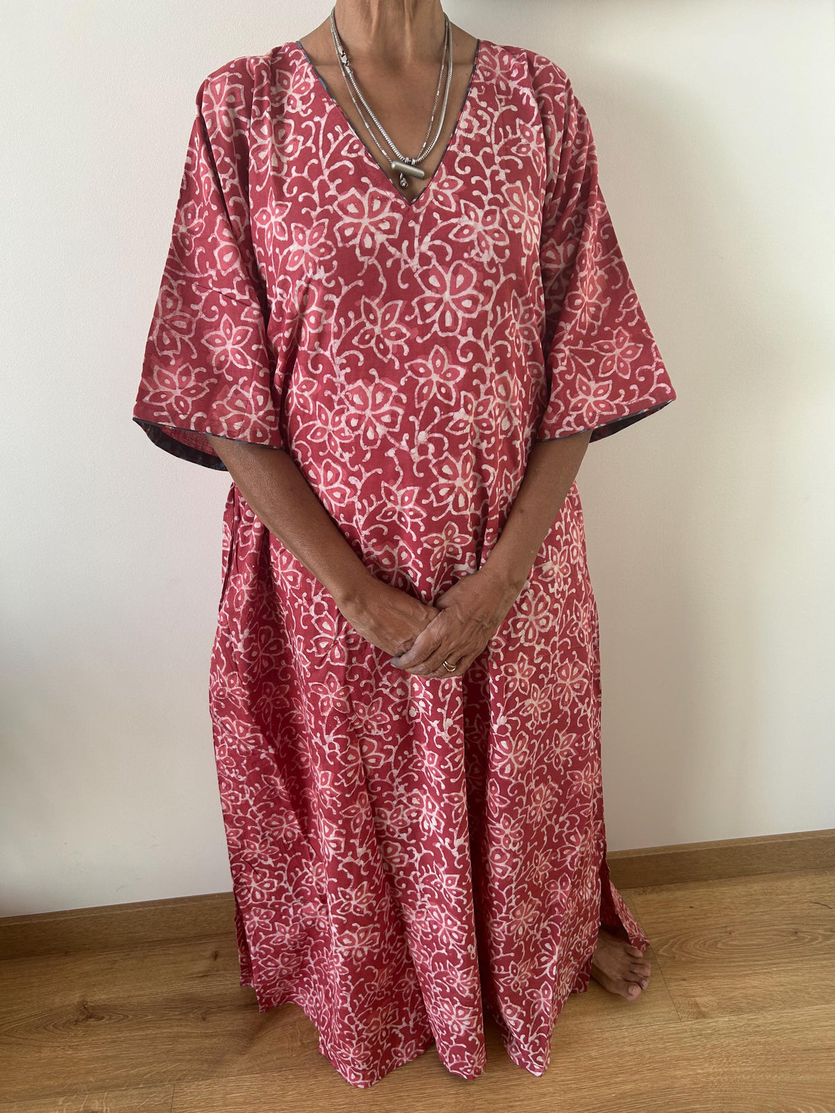 Pink cotton kaftan,caftan, resort wear,loungewear,gifts for her,boho dress,a line dress,block print dress
