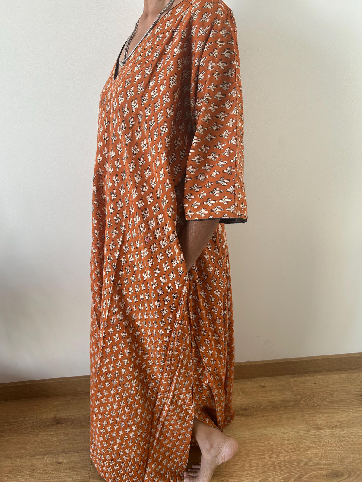 Sunset desert cotton kaftan,caftan, resort wear,loungewear,gifts for her,boho dress,a line dress,block print dress