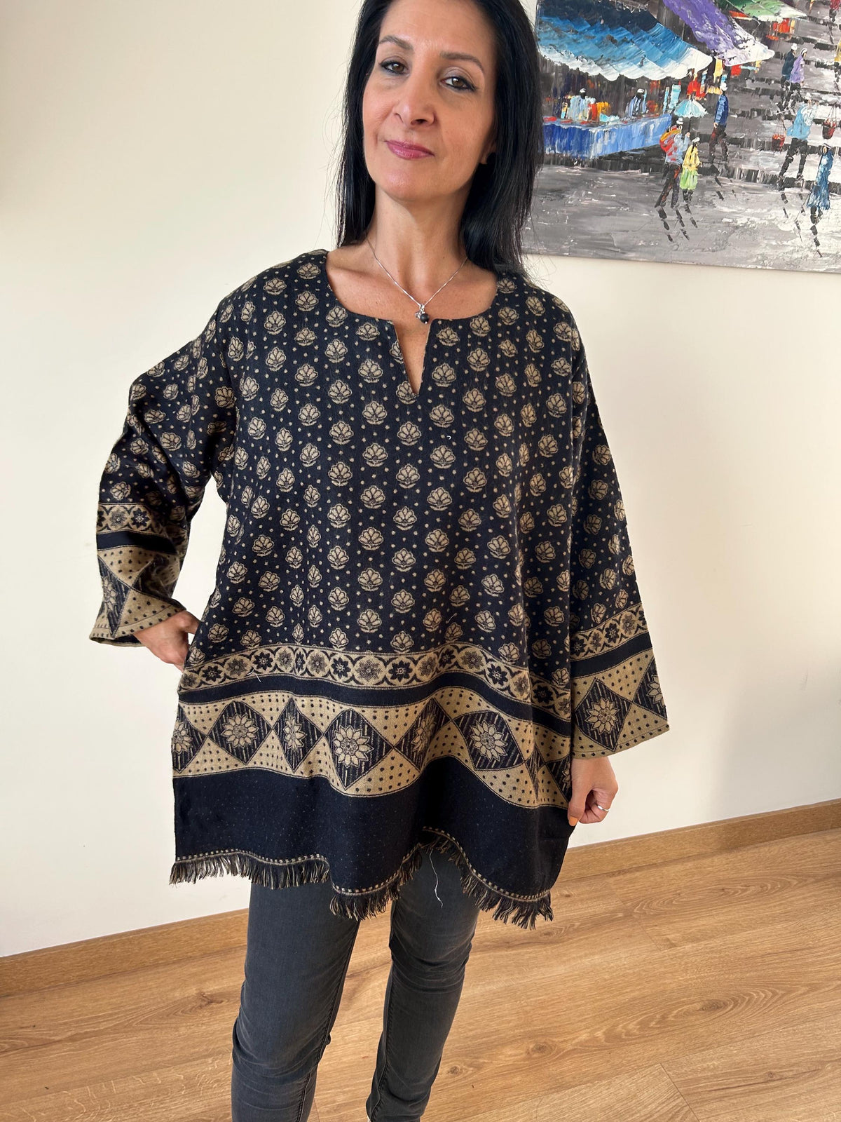 Wool tunic,gifts for her, Christmas gift,mom postpartum gift,winter tunic,wool kurti,boho wool tunic,winter tunic,