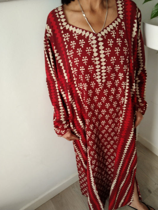 Plus Cotton kaftan,caftan,resort wear, loungewear,cotton dress,Full sleeve kaftan,A line kaftan