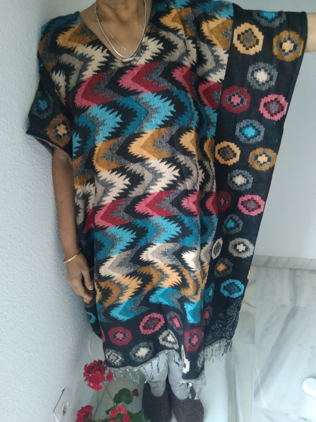 Unisex Yak Wool Tunic: Boho Resort Wear Kaftan
