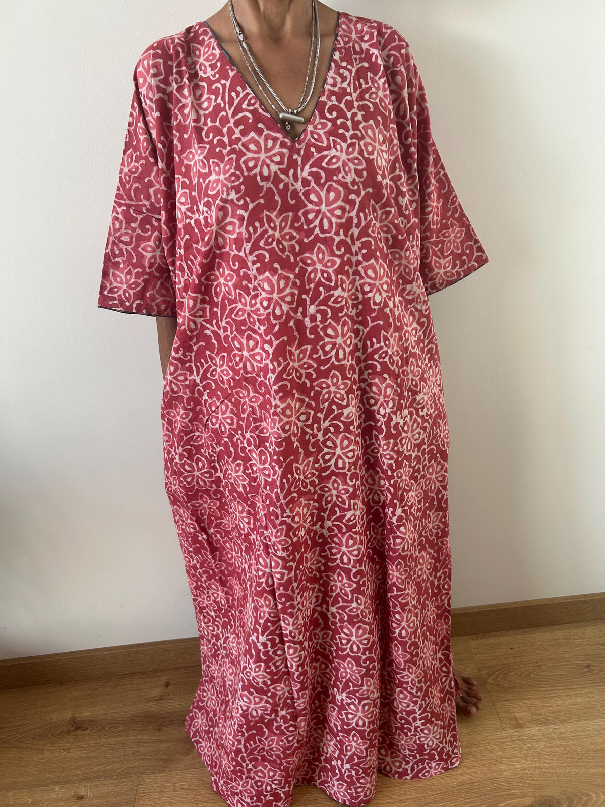 Pink cotton kaftan,caftan, resort wear,loungewear,gifts for her,boho dress,a line dress,block print dress