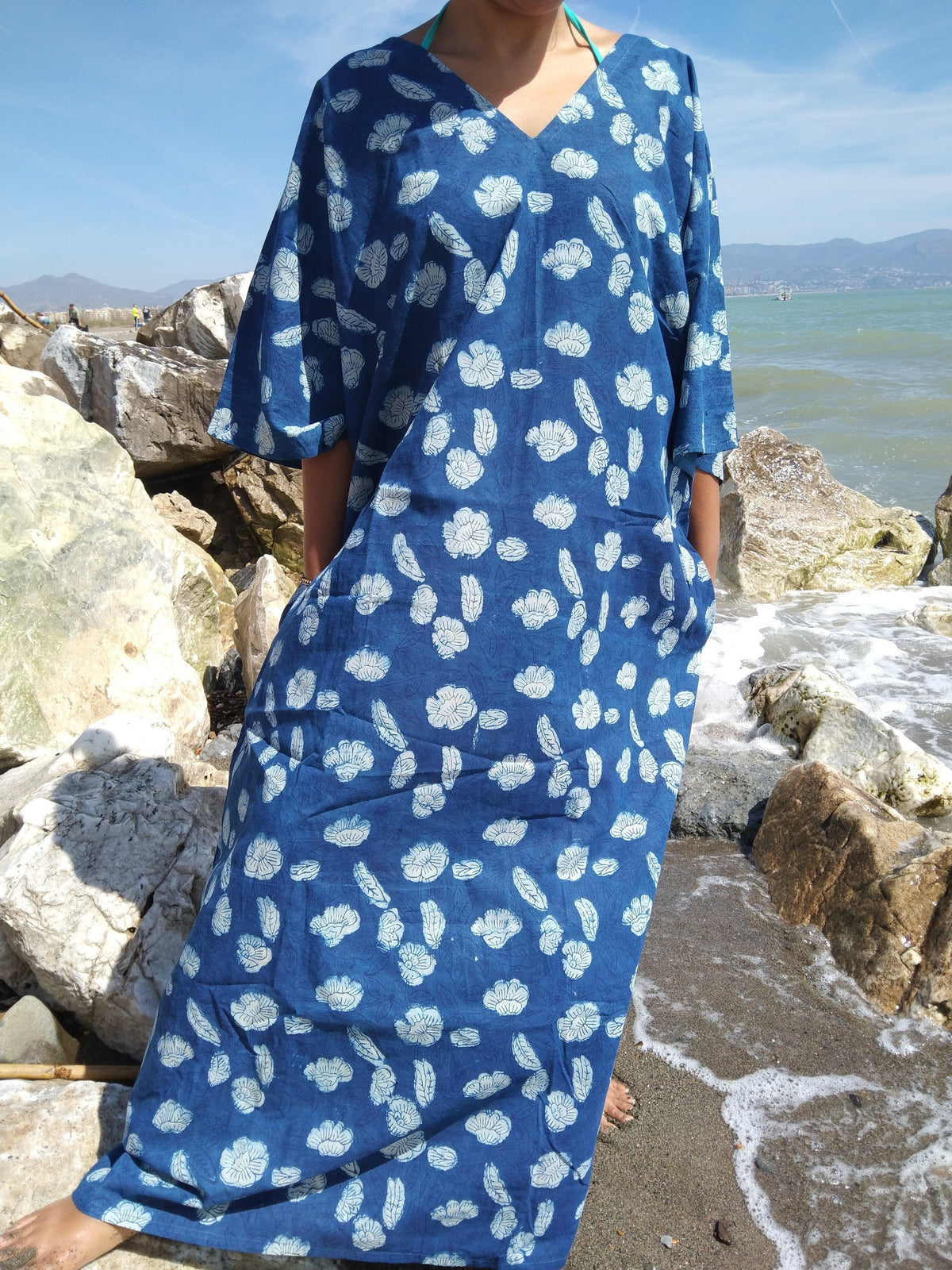 Indigo caftan,kaftan,organic kaftan,indigo kaftan,boho dress,plus size dress,Mother's day gift,gifts for her,