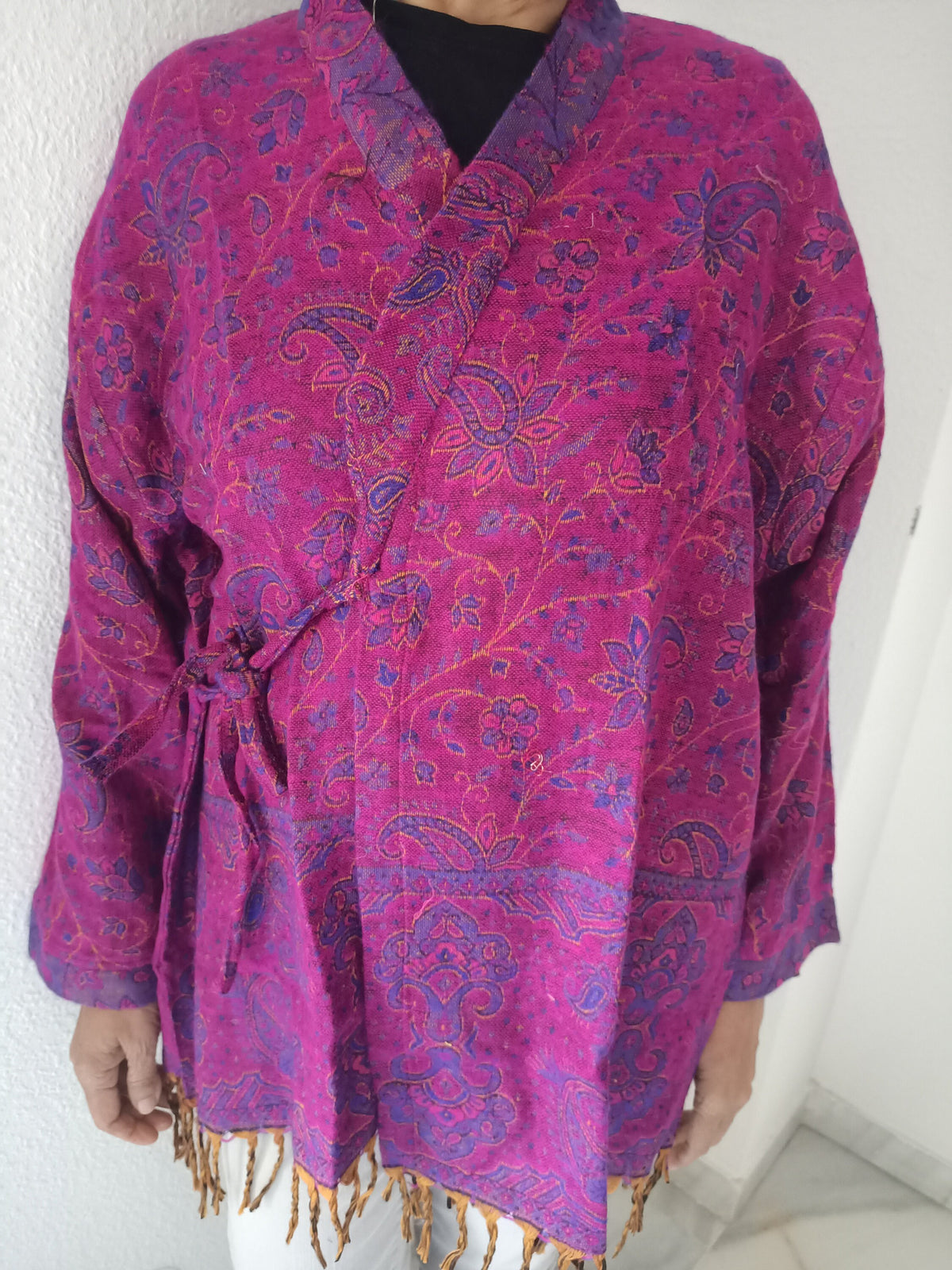 Unisex Yak wool wrap kimono,wool cover up, loungewear, resort wear,Wool top,wool robe top,boho tunic