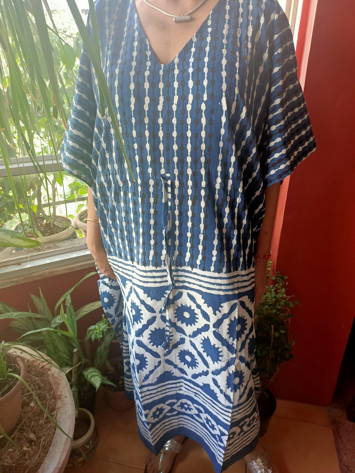 New colours  added Midi kaftan,Block print kaftan,caftan,Cotton caftan,Gifts for her,Boho dress,Plus size dress,