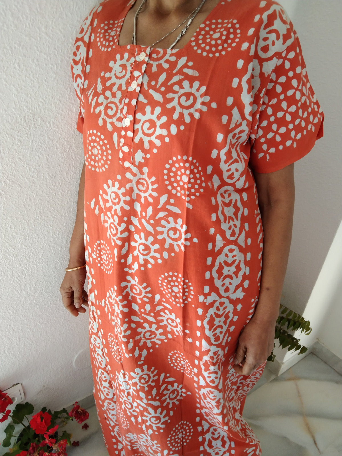 Orange A line kaftan, loungewear,resort wear,boho dress,gifts for her,cotton dress