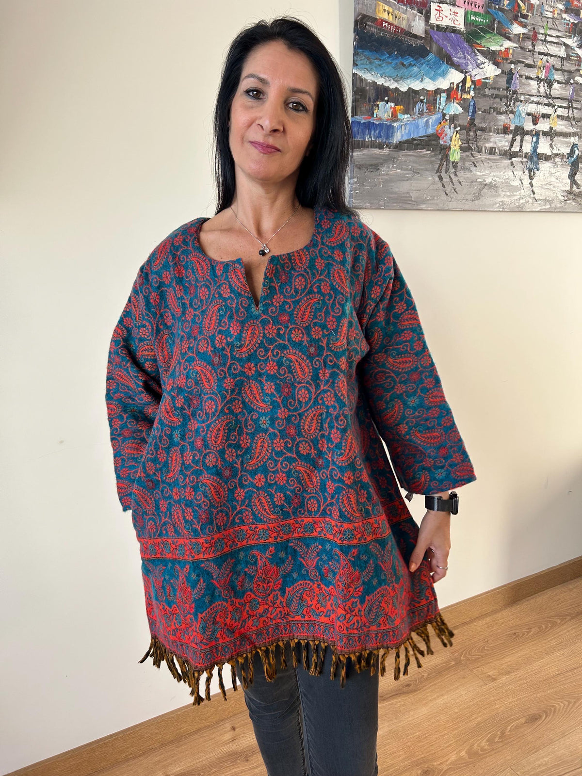 Wool Kurti,wool tunic,gifts for her, Christmas gift,mom postpartum gift,winter tunic,resort wear, loungewear,boho kurti,