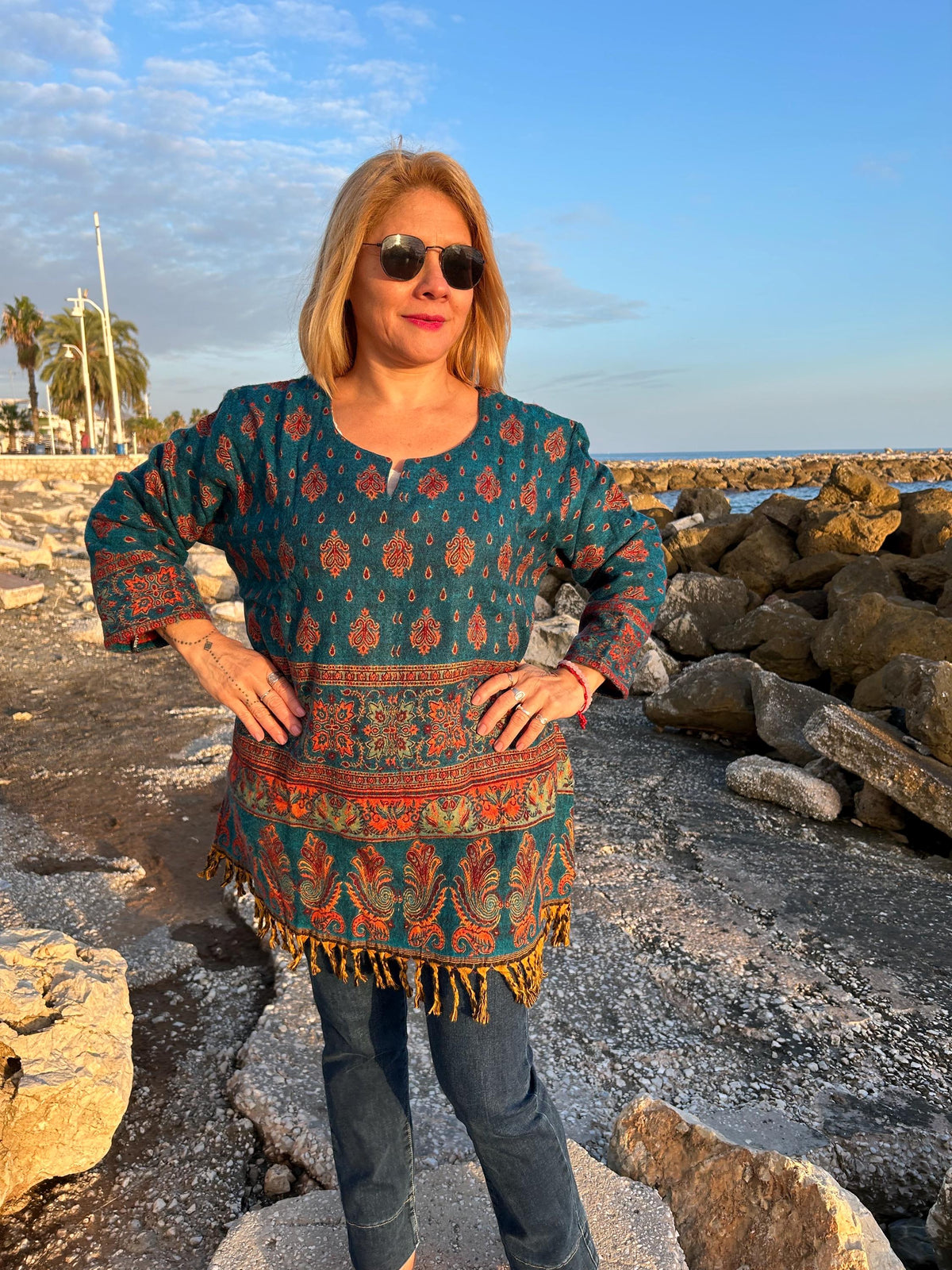 Wool tunic,winter kurti,wool kurti,Christmas gift,gifts for her,resort wear,mom postpartum gift, winter maternity tunic,boho wool tunic,