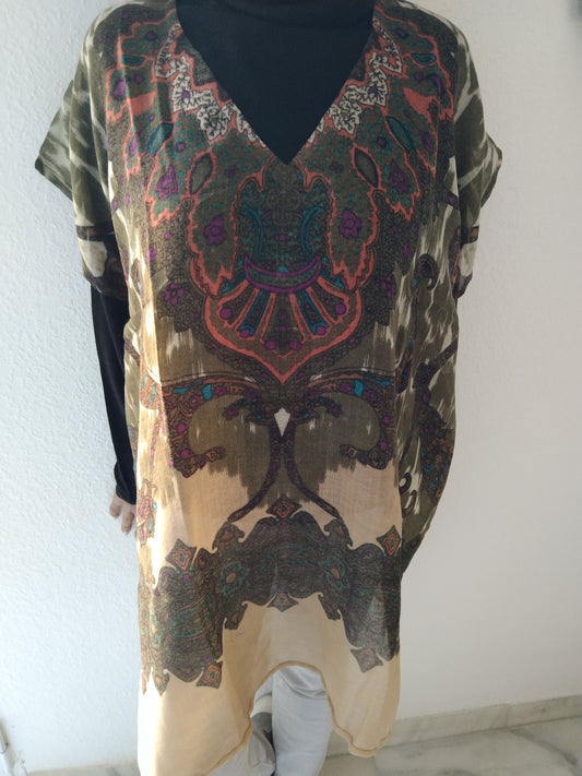 Thin wool layering tunic,wool kaftan