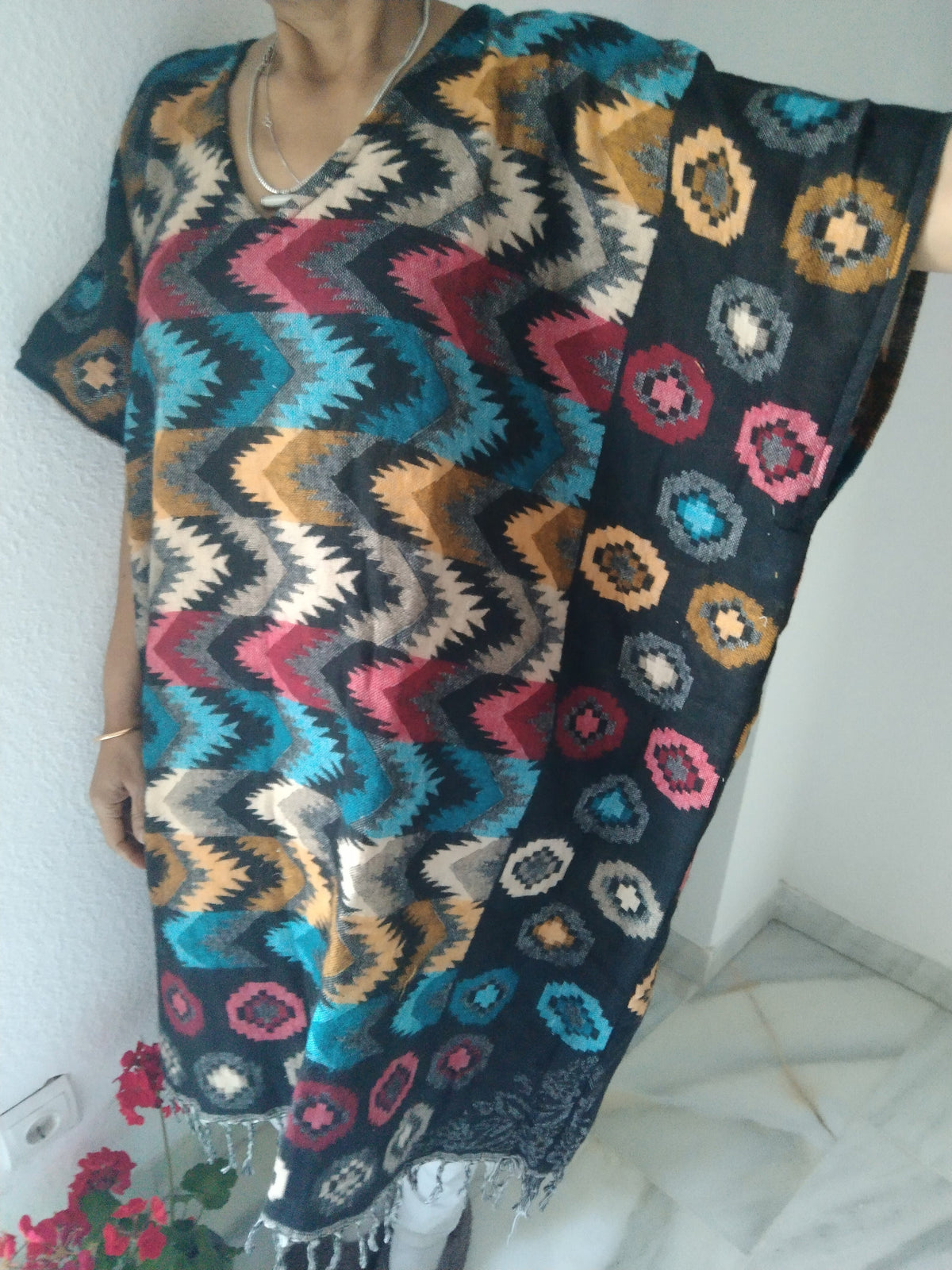 Unisex Yak Wool Tunic: Boho Resort Wear Kaftan
