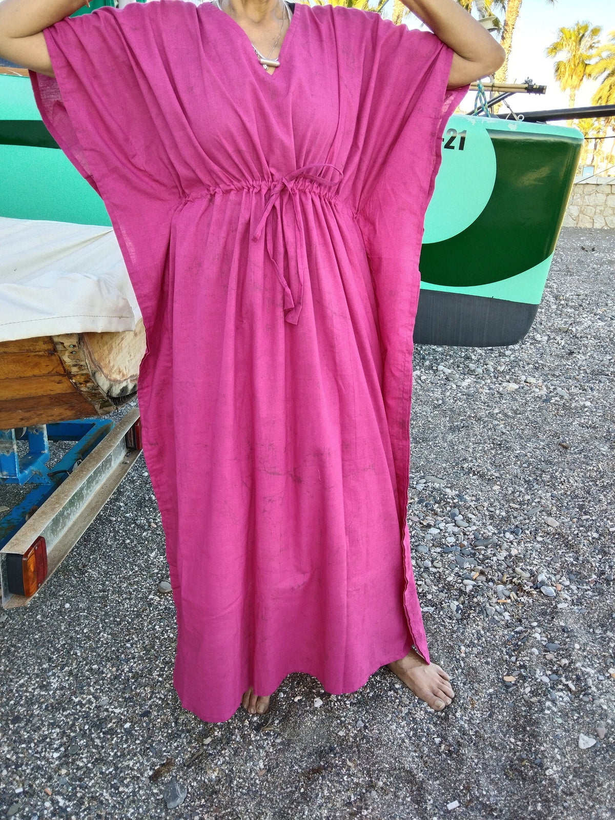 Fuscia dress,Plus size cotton kaftan,caftan,gifts for her, resort wear, loungewear,boho dress,pink kaftan