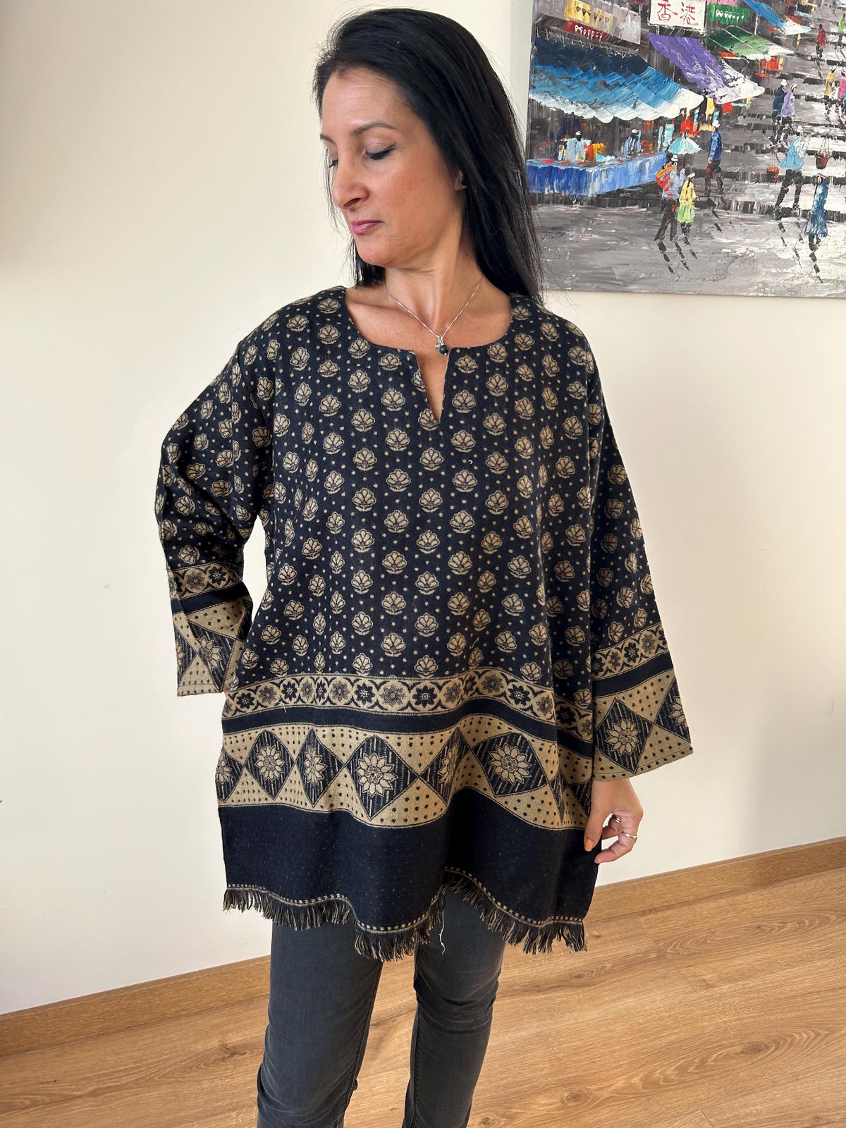 Wool tunic,gifts for her, Christmas gift,mom postpartum gift,winter tunic,wool kurti,boho wool tunic,winter tunic,