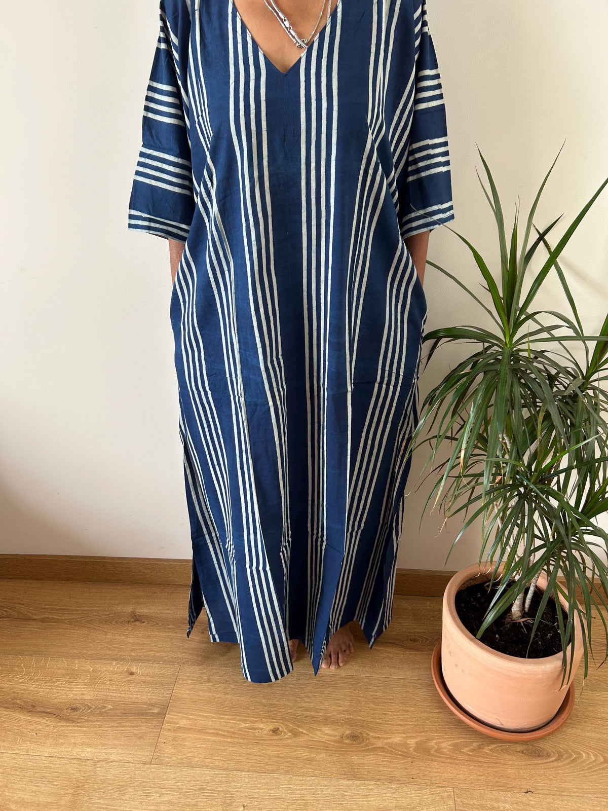 Indigo cotton kaftan,caftan, resort wear,loungewear,gifts for her,boho dress,a line dress,block print dress