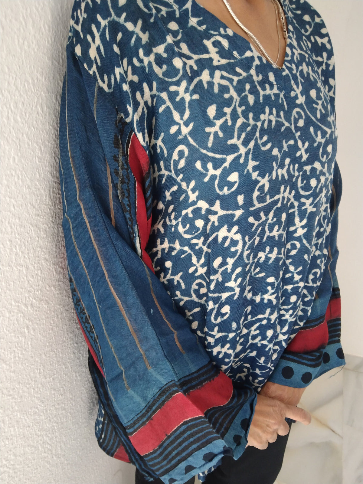 Indigo light wool tunic,gifts for her,boho wool top,wool tunic