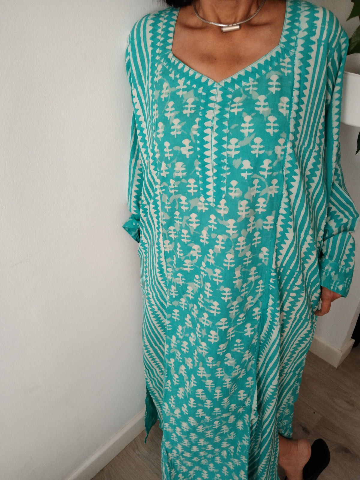 Turquoise cotton kaftan,caftan,resort wear,loungewear,sleepwear,cotton dress,boho dress