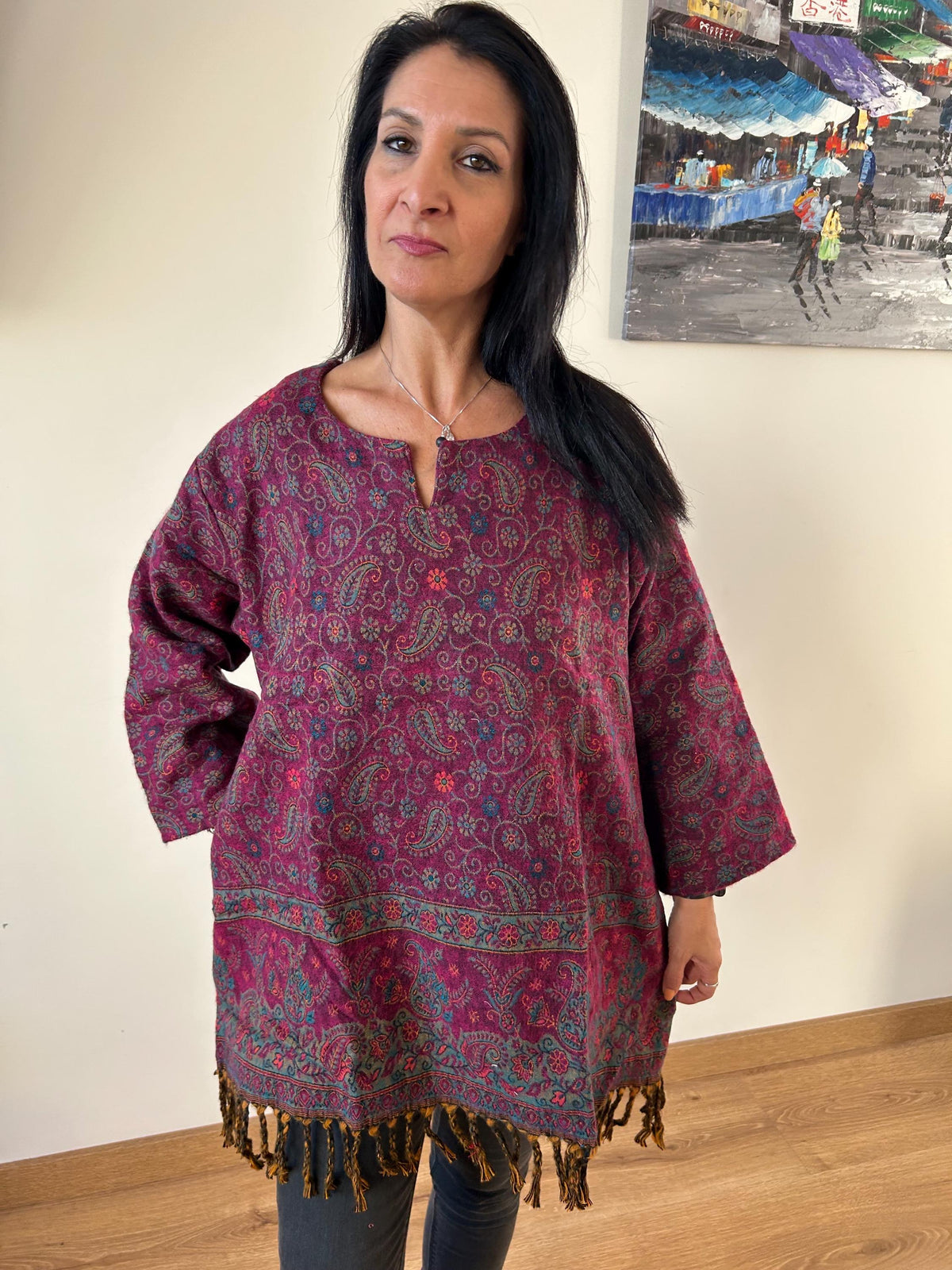Wool Kurti,wool tunic,gifts for her, Christmas gift,mom postpartum gift,winter tunic,resort wear, loungewear,boho kurti,