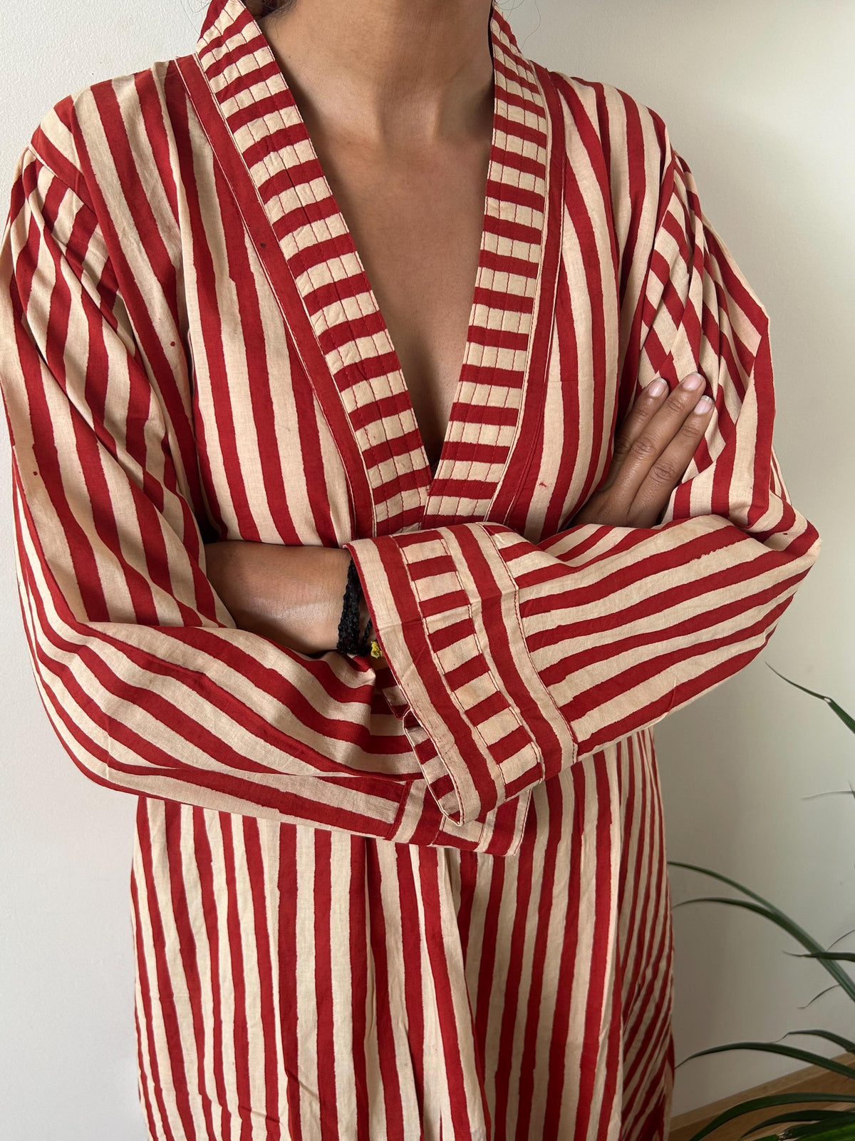 Red stripe  cotton kaftan,caftan, resort wear,loungewear,gifts for her,boho dress,a line dress,block print dress