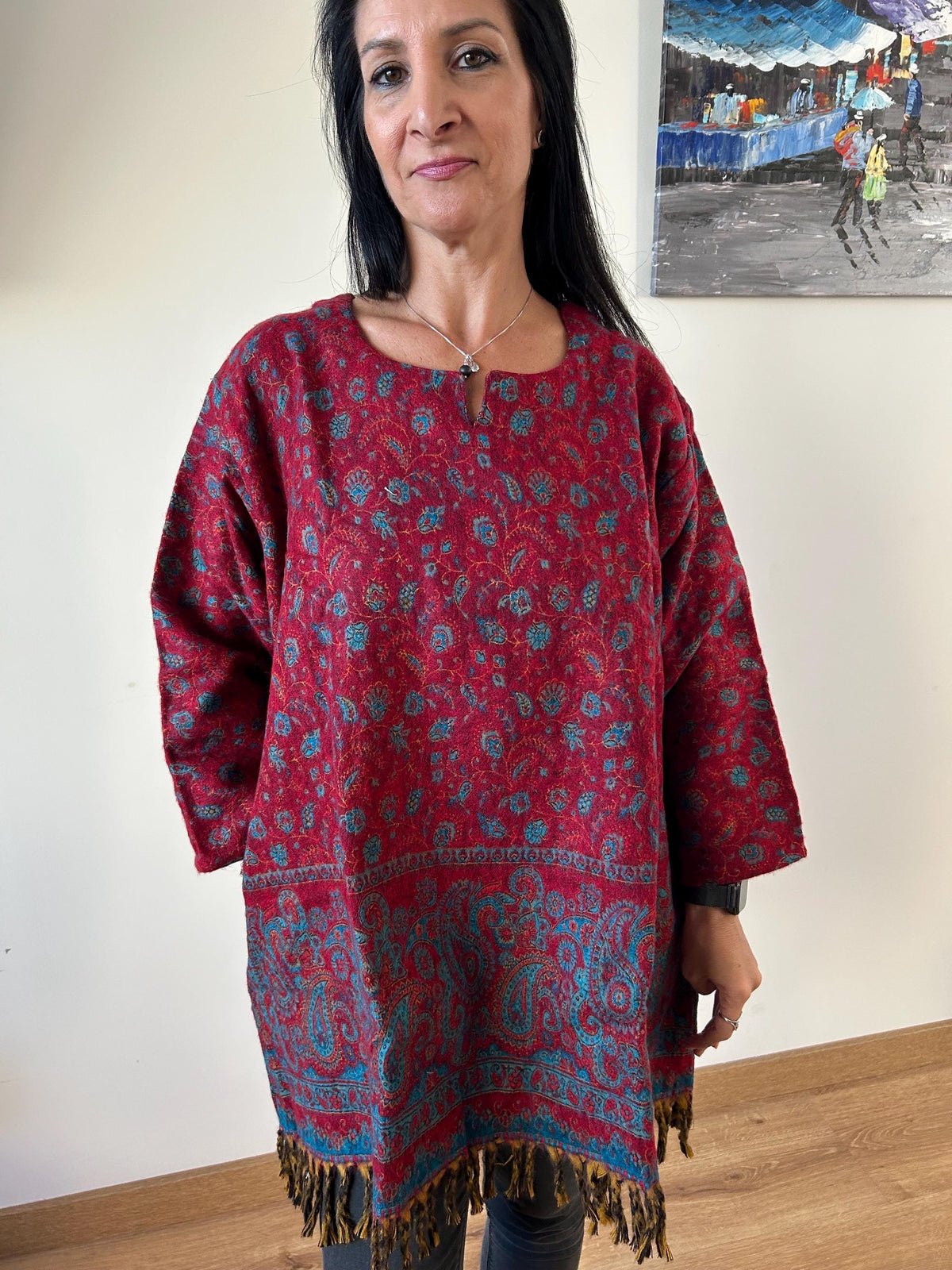 Winter yak wool tunic,wool kurti,boho winter tunic,gifts for her,resort wear, loungewear, gifts for her, Christmas gift, mom postpartum gift