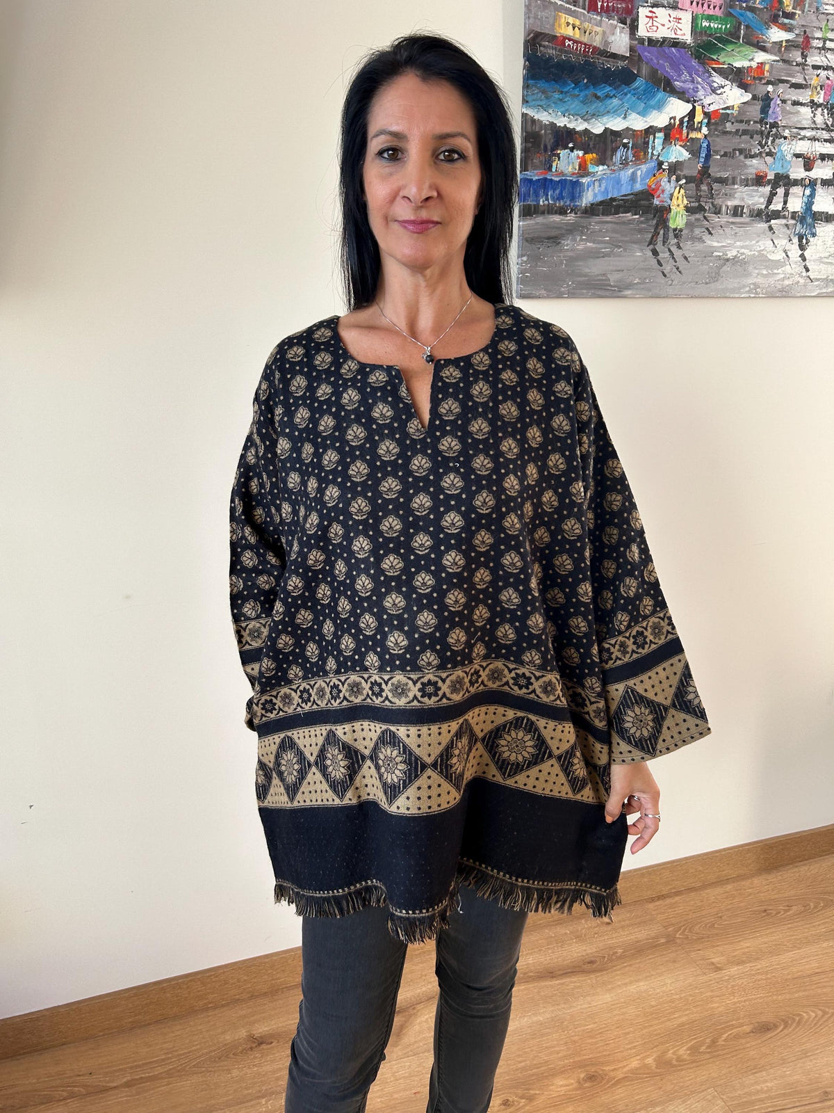 Wool tunic,gifts for her, Christmas gift,mom postpartum gift,winter tunic,wool kurti,boho wool tunic,winter tunic,