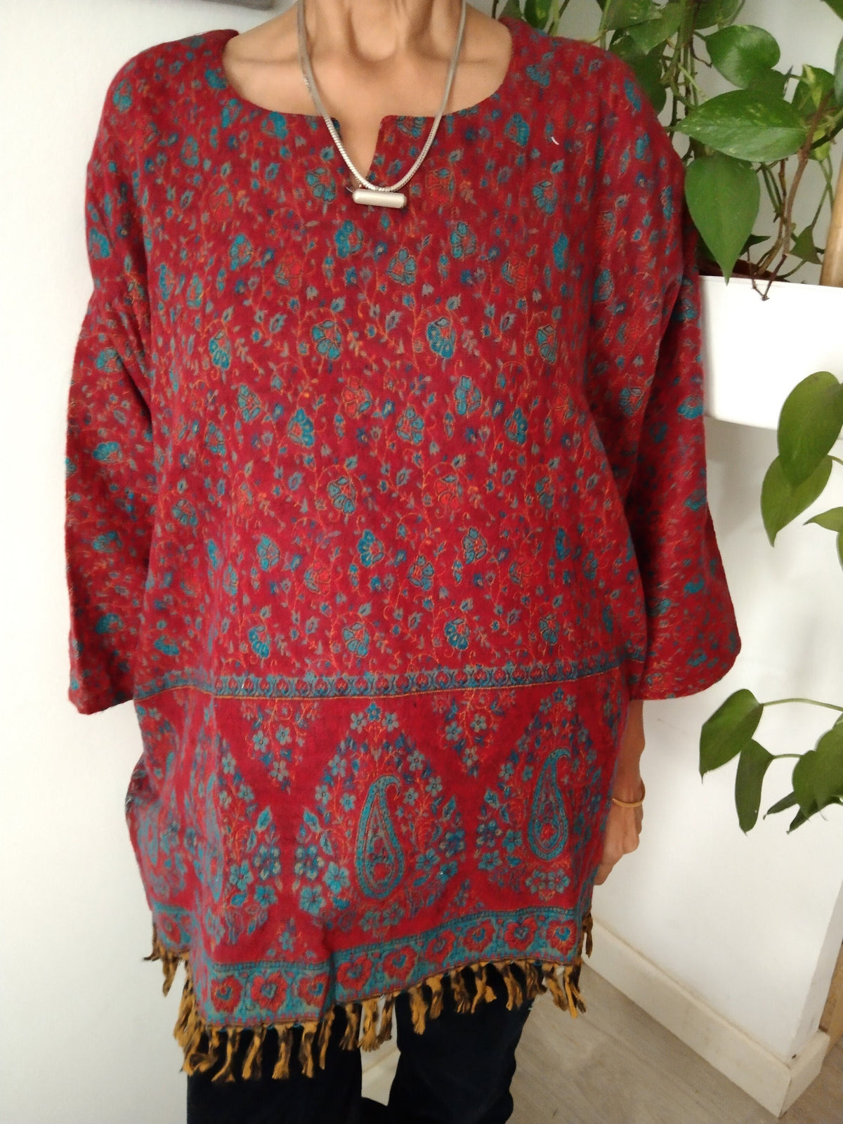 Winter yak wool tunic,wool kurti,boho winter tunic,gifts for her,resort wear, loungewear, gifts for her, Christmas gift, mom postpartum gift