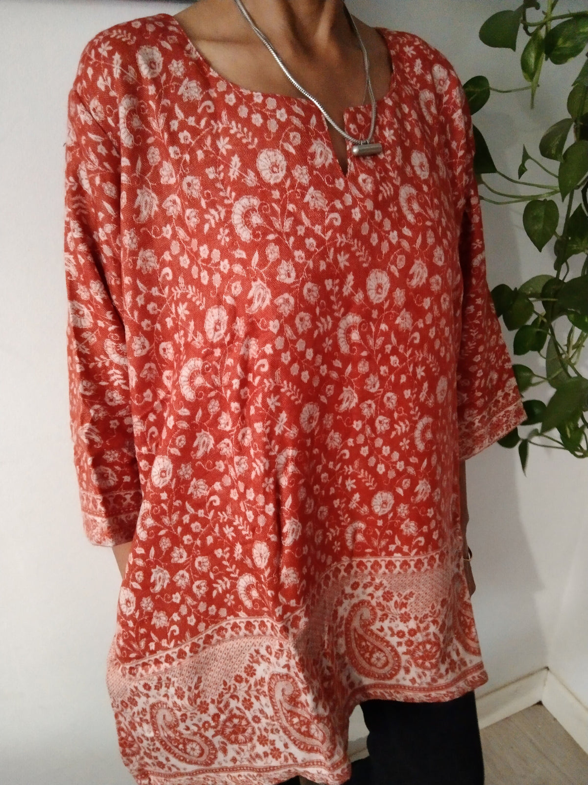 Orange wool kurti,orange tunic,gifts for her,resort wear, Christmas gift,mom postpartum gift,mother's day gift,boho tunic