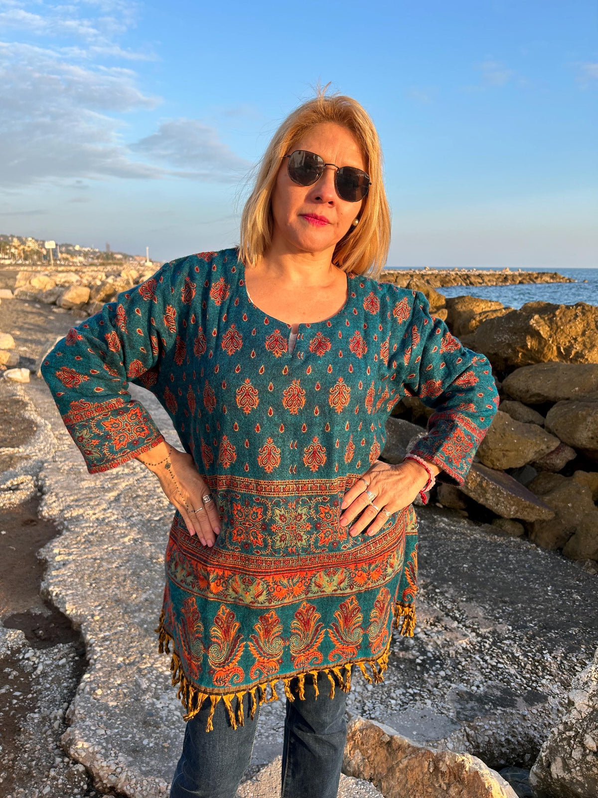 Wool tunic,winter kurti,wool kurti,Christmas gift,gifts for her,resort wear,mom postpartum gift, winter maternity tunic,boho wool tunic,