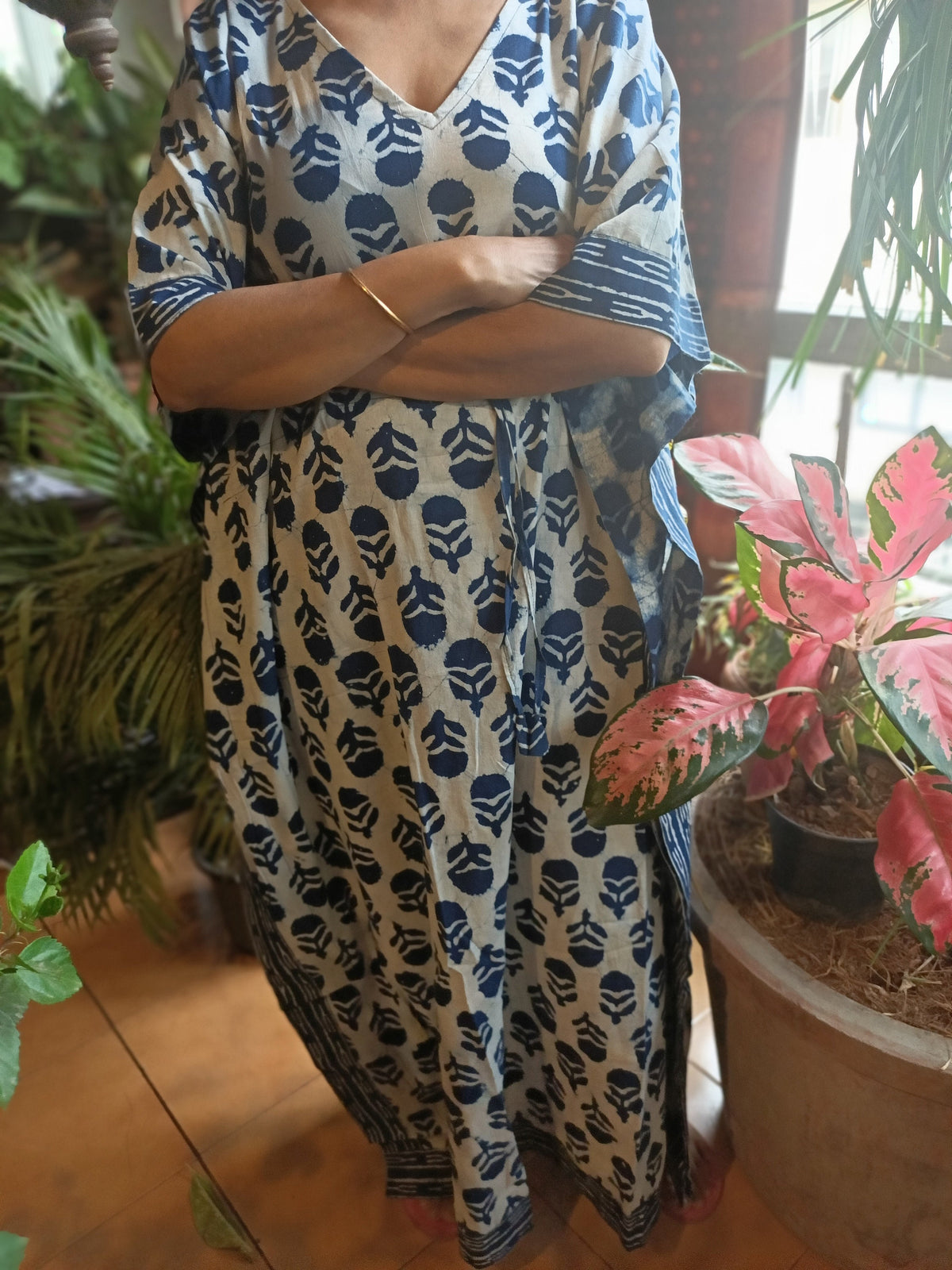 Organic Indigo kaftan,cotton kaftan,caftan,resort wear,loungewear,sleepwear,gifts for her,cotton dress,maxi dress,plus size dress,boho dress