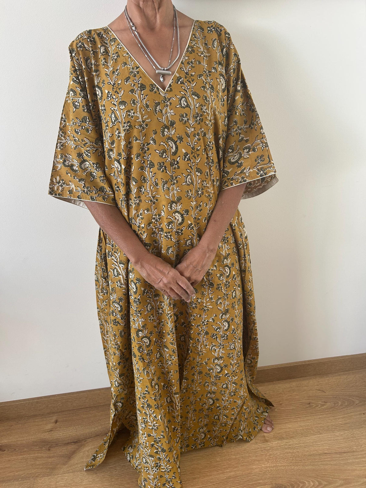 Floral cotton kaftan,caftan, resort wear,loungewear,gifts for her,boho dress,a line dress,block print dress