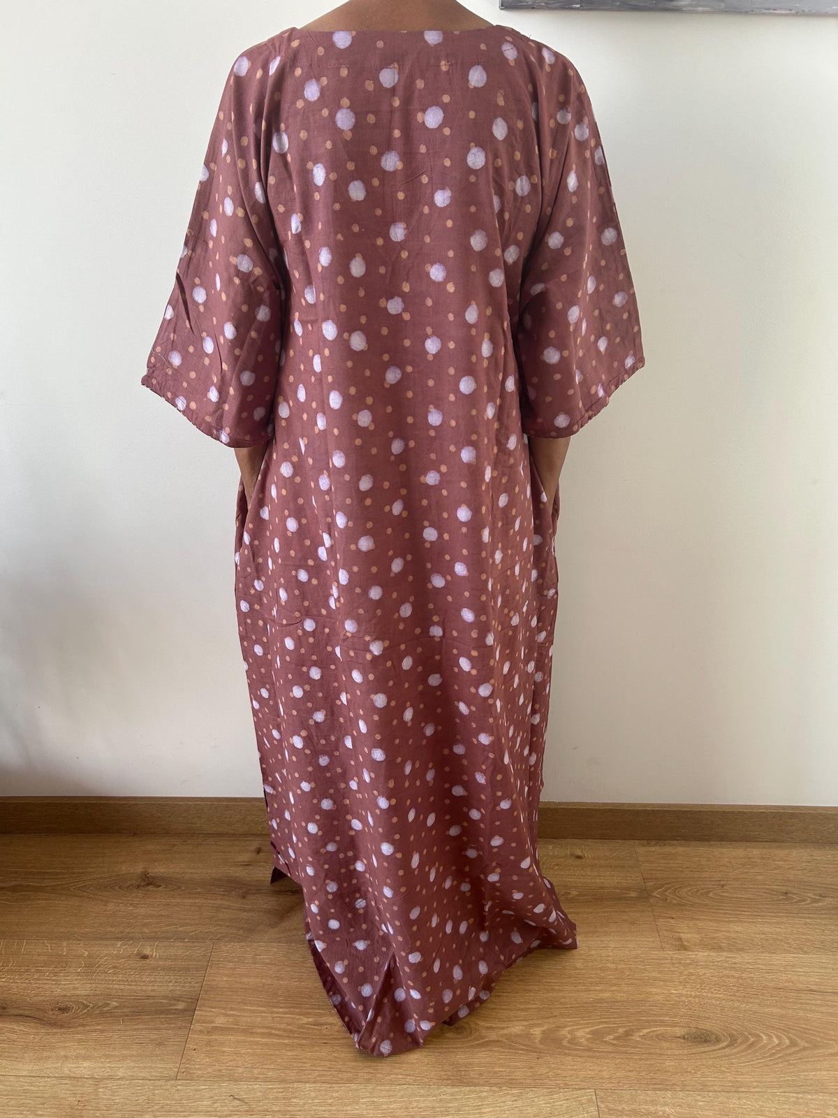 Polka  check cotton kaftan,caftan, resort wear,loungewear,gifts for her,boho dress,a line dress,block print dress