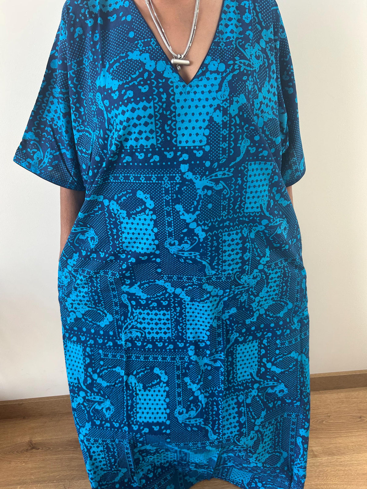 Blue cotton kaftan,caftan, resort wear,loungewear,gifts for her,boho dress,a line dress,block print dress