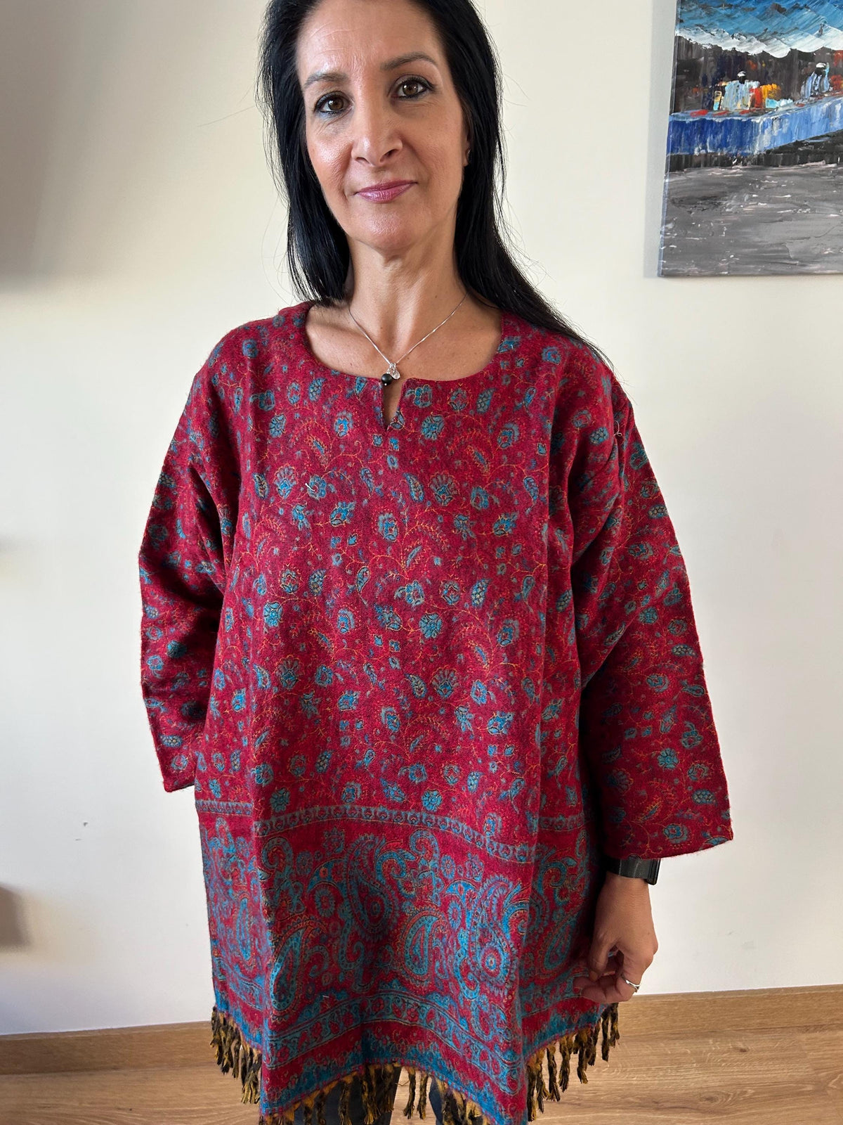 Winter yak wool tunic,wool kurti,boho winter tunic,gifts for her,resort wear, loungewear, gifts for her, Christmas gift, mom postpartum gift