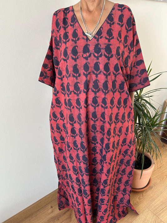 Paisley cotton kaftan,caftan, resort wear,loungewear,gifts for her,boho dress,a line dress,block print dress