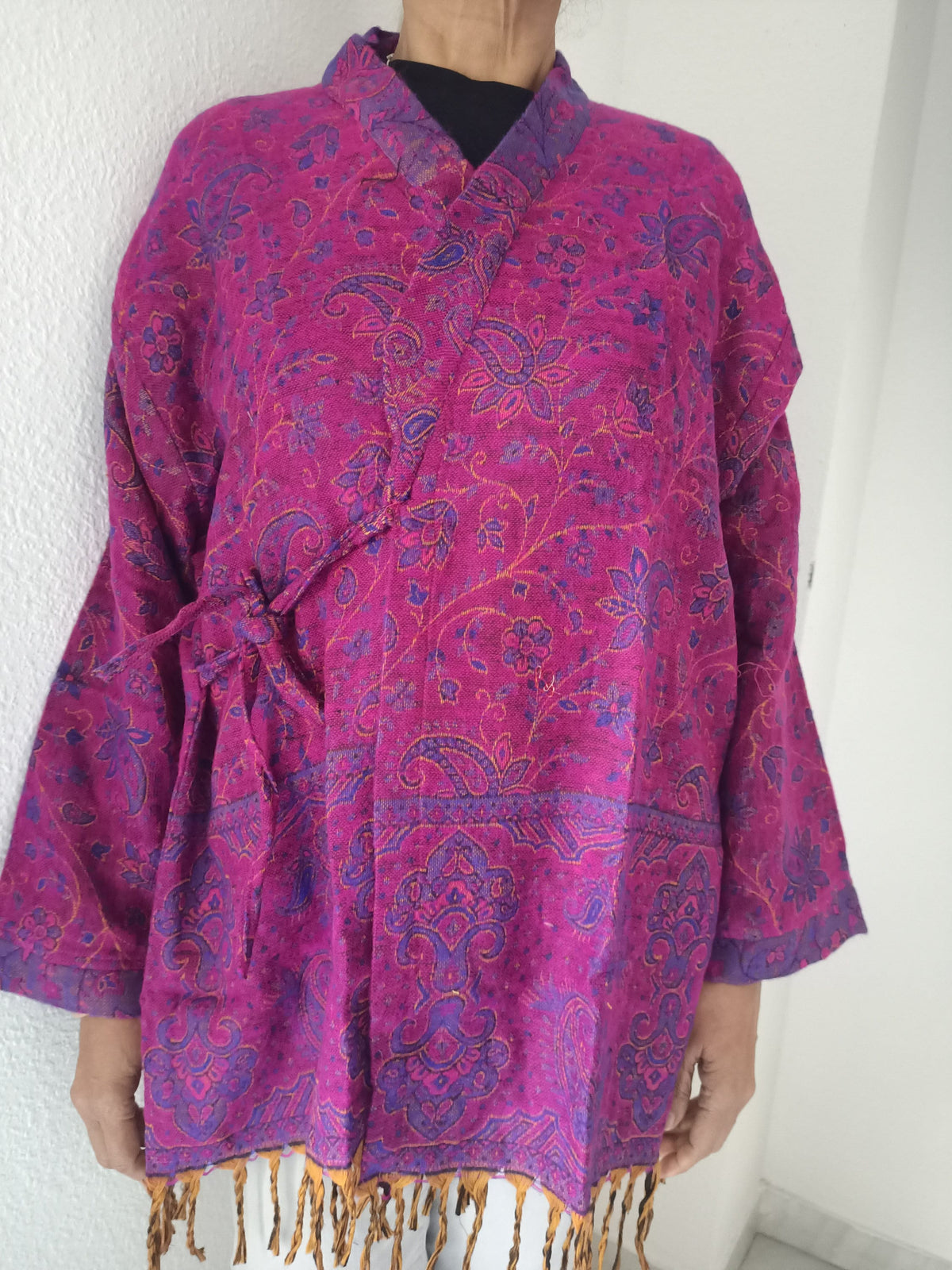 Unisex Yak wool wrap kimono,wool cover up, loungewear, resort wear,Wool top,wool robe top,boho tunic