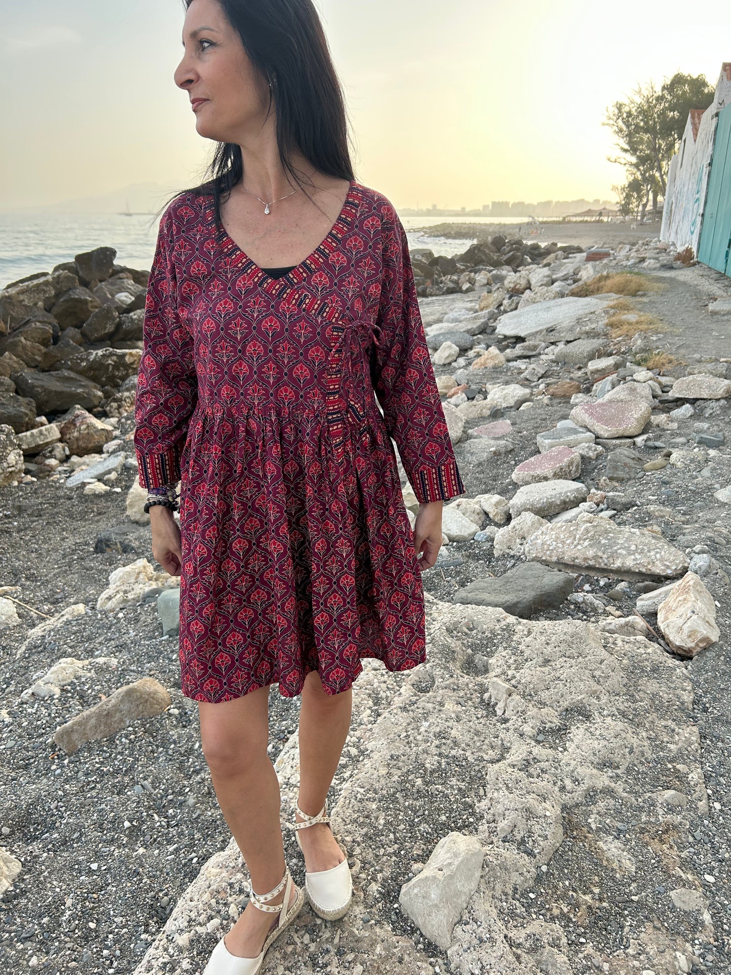 Maroon boho tunic